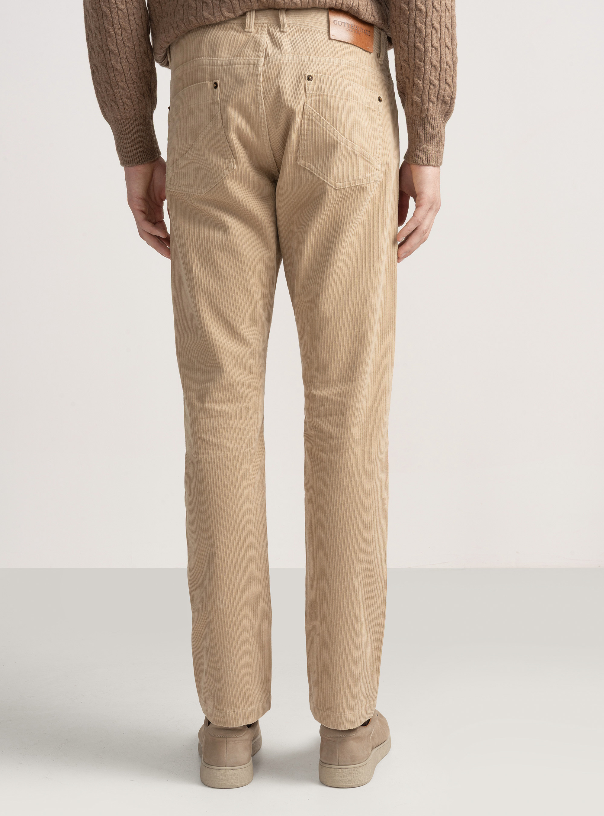 Pantaloni cinque tasche in velluto, SABBIA