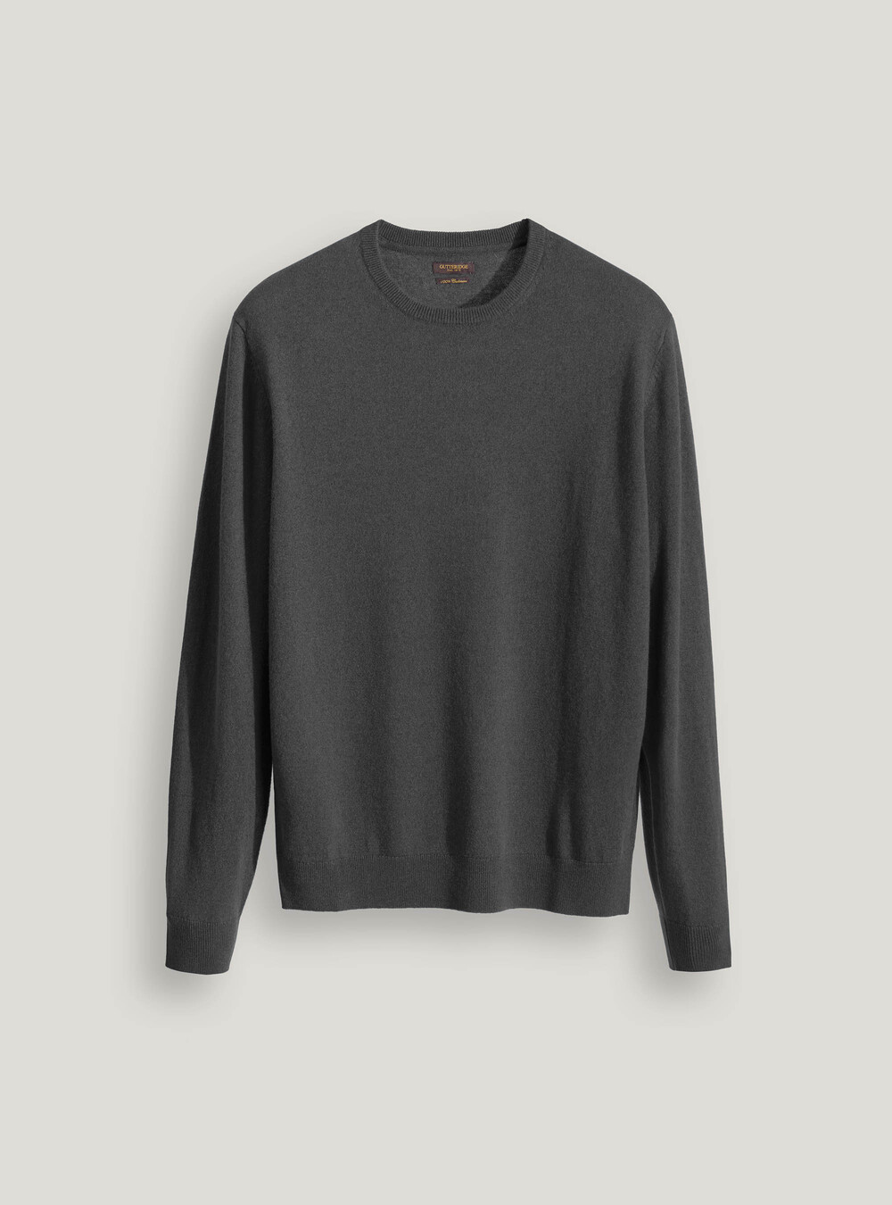 100% cashmere round neck sweater, GREY