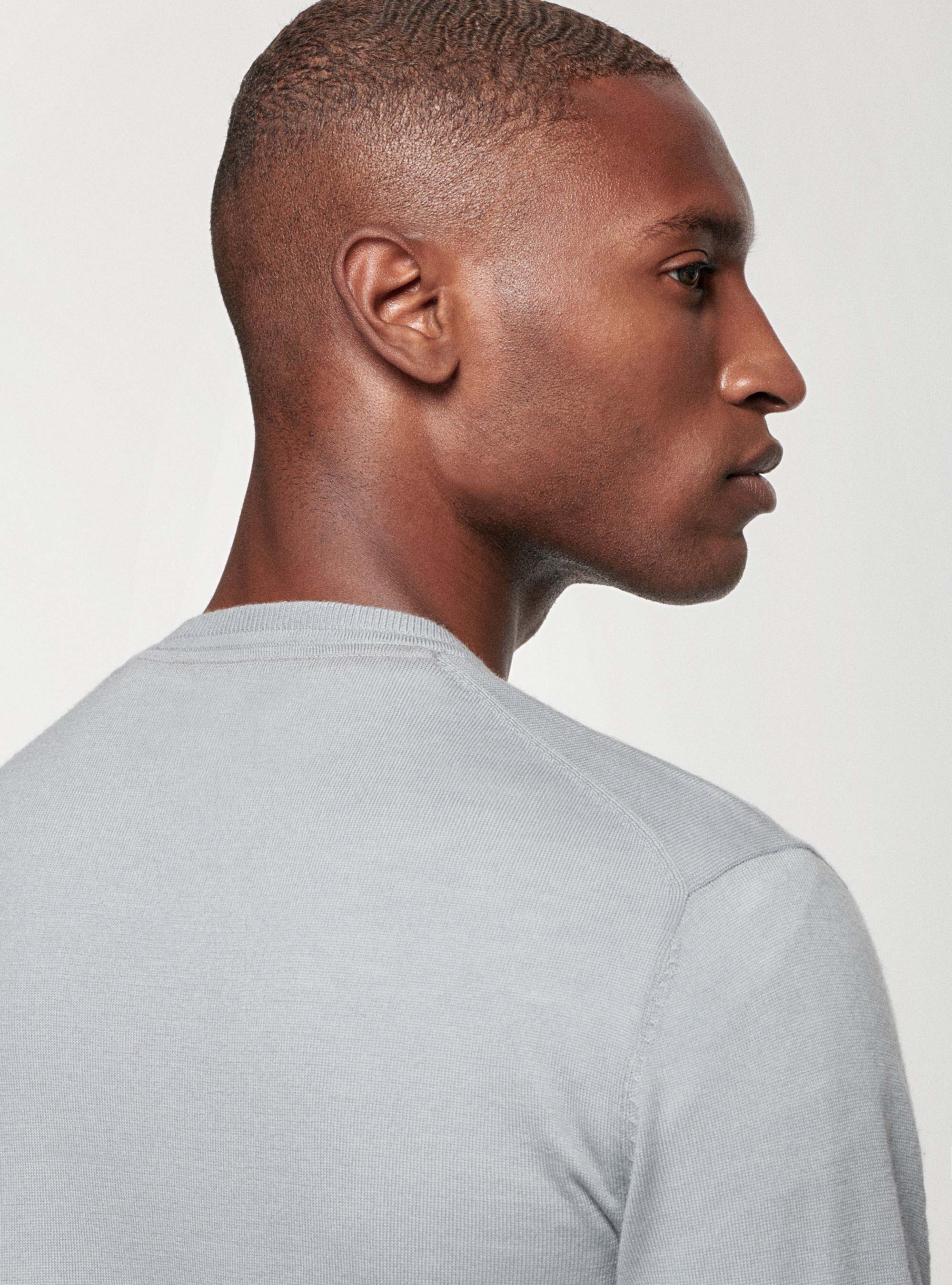 Maglia in pura lana merino, GRIGIO CHIARO 0256C