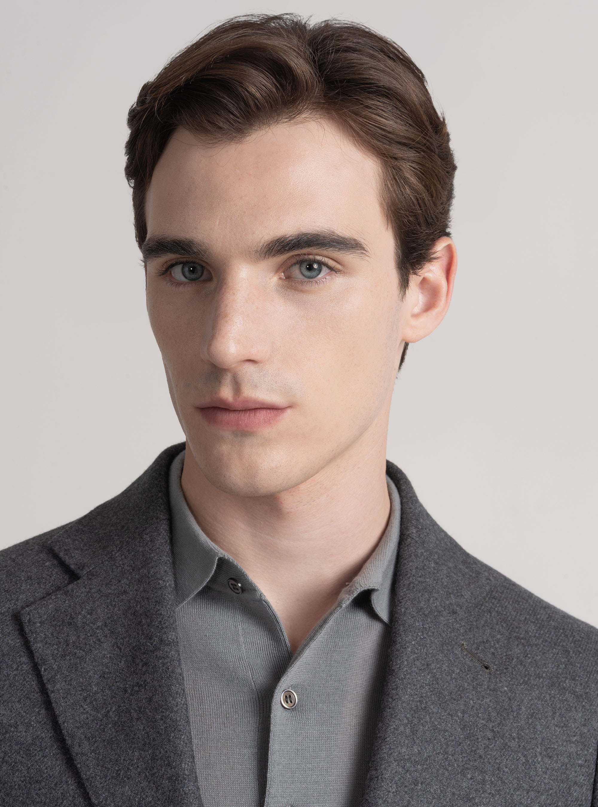 Giacca in flanella di misto lana, ASFALTO