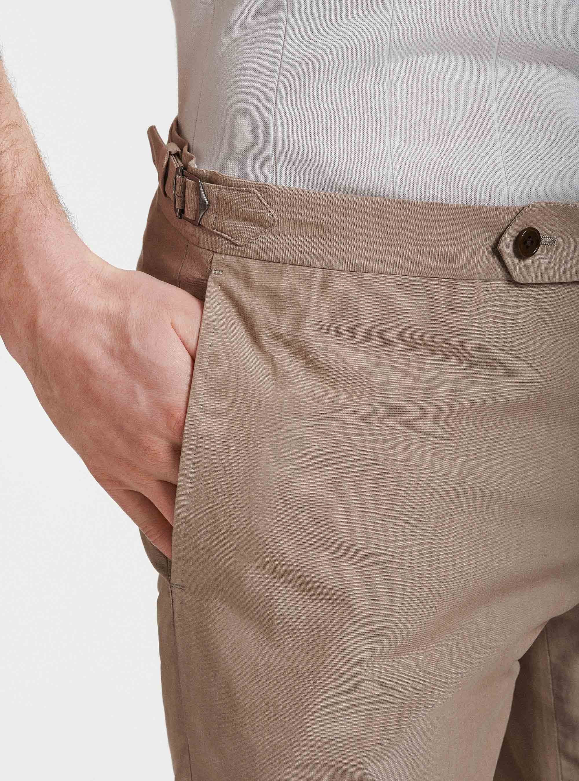 DUEMILAGORI cotton-blend suit trousers, SAND