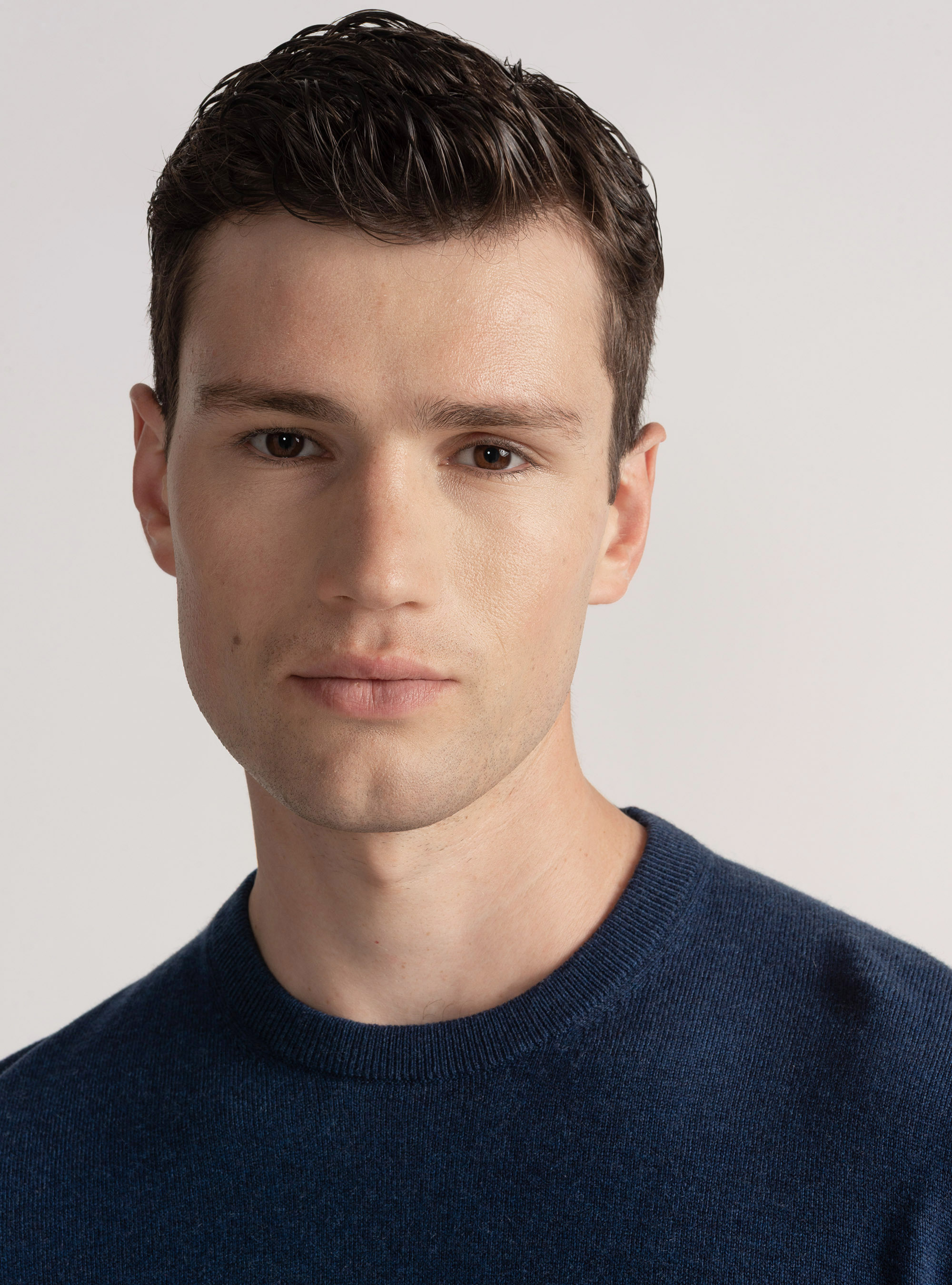 Trikot mit Rundhalsausschnitt aus Wollmischung, INCHIOSTRO 0232C