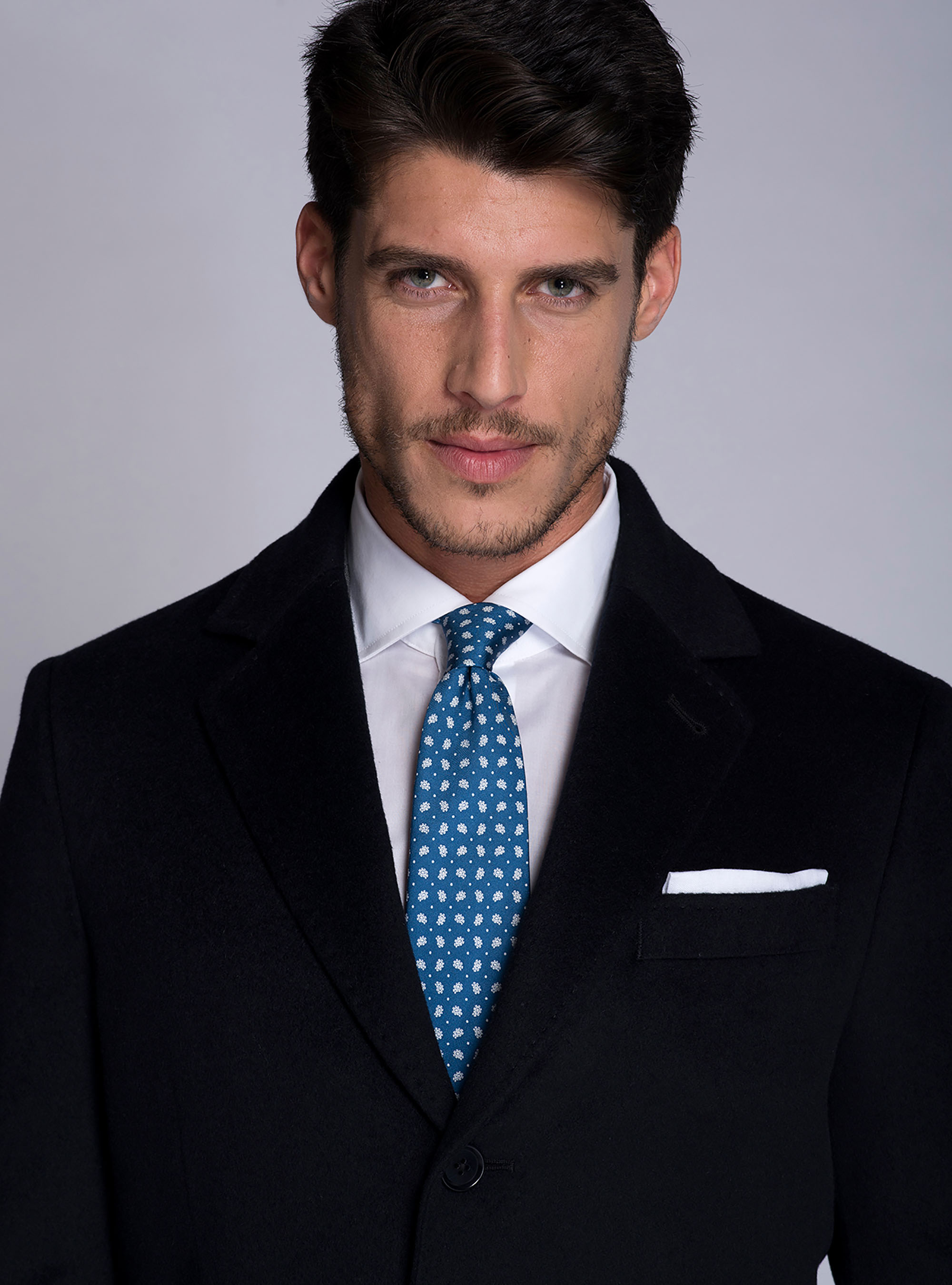 Einreihiger Mantel 100% Kaschmir, NAVY 0218C