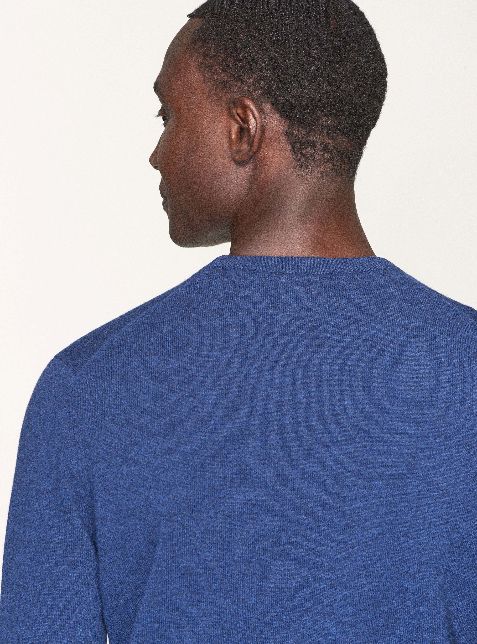 Maglia girocollo in lana lambswool e cashmere, INCHIOSTRO