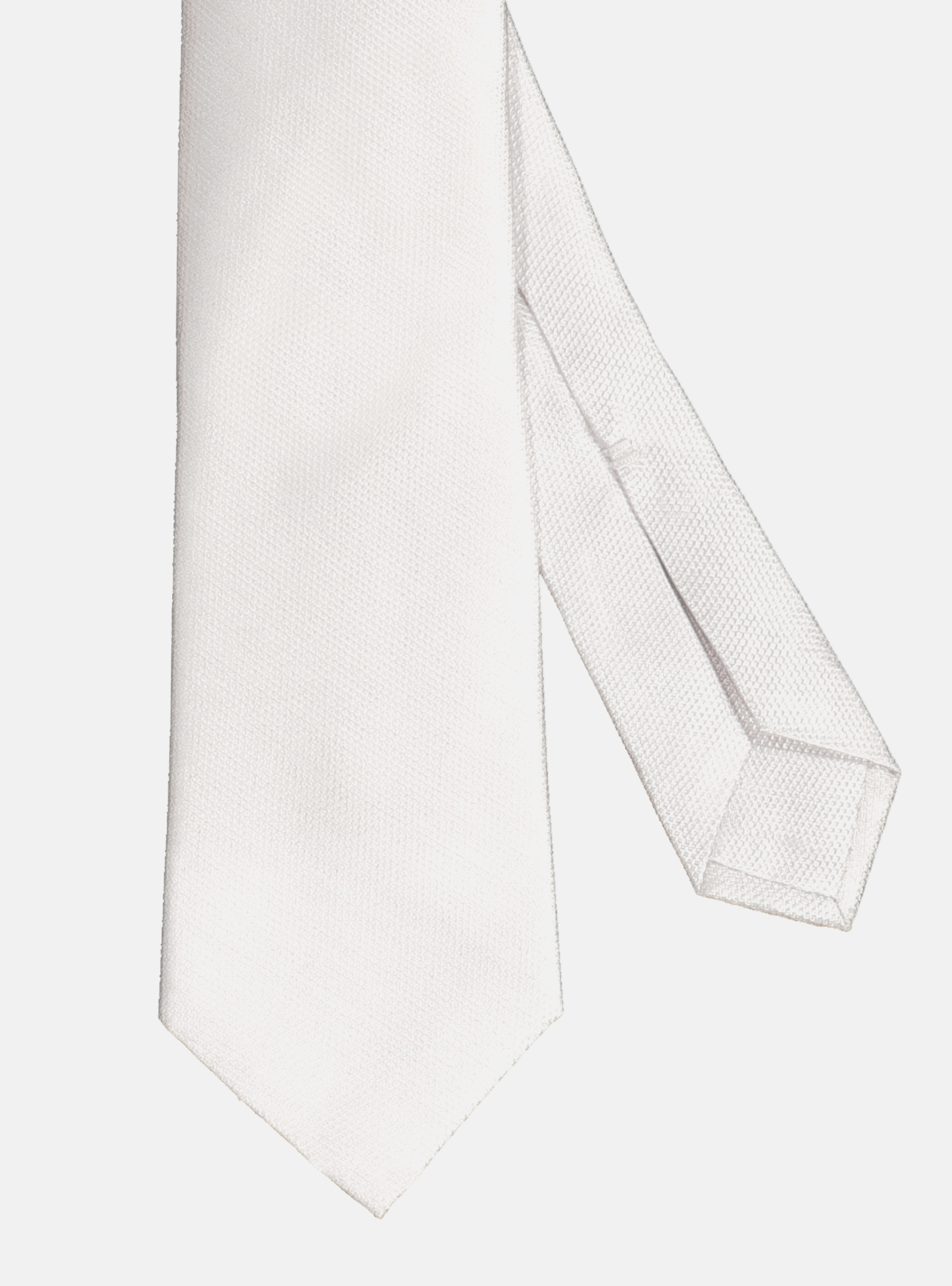 Cravatta 5 pieghe da cerimonia in seta jacquard, BIANCO