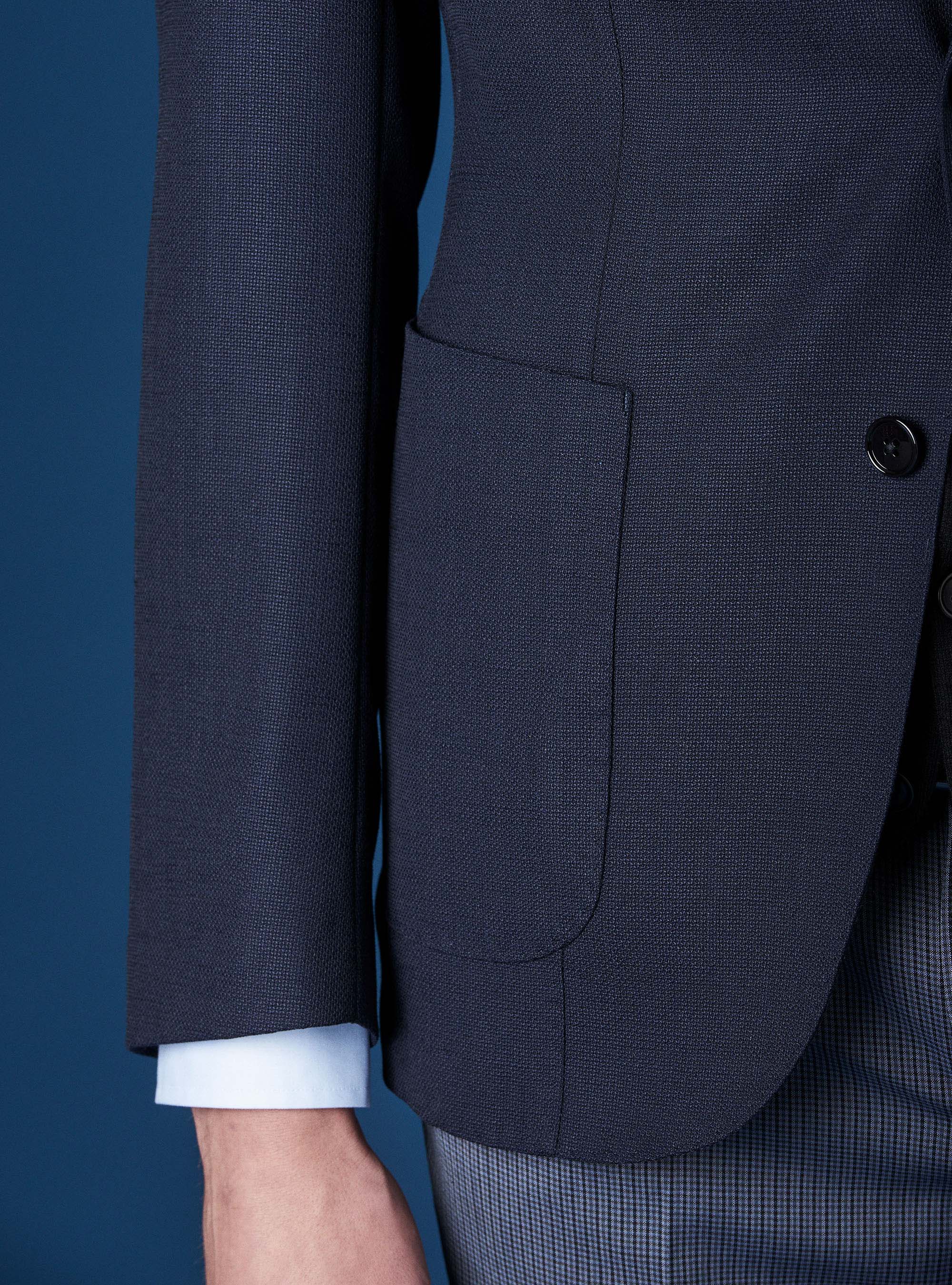 Super 100 wool blazer, NAVY BLUE