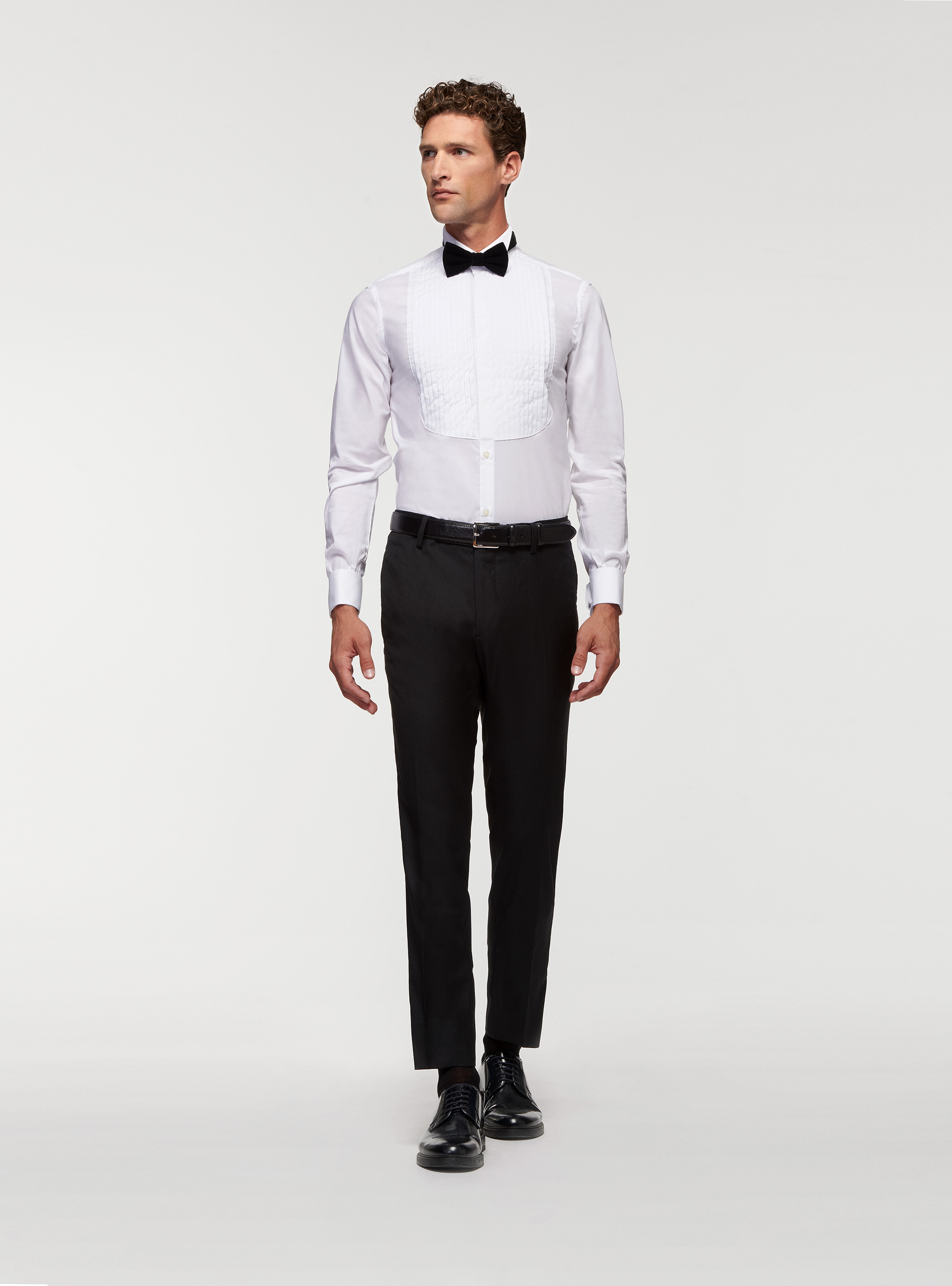 Pure Wool Tuxedo Trousers, BLACK