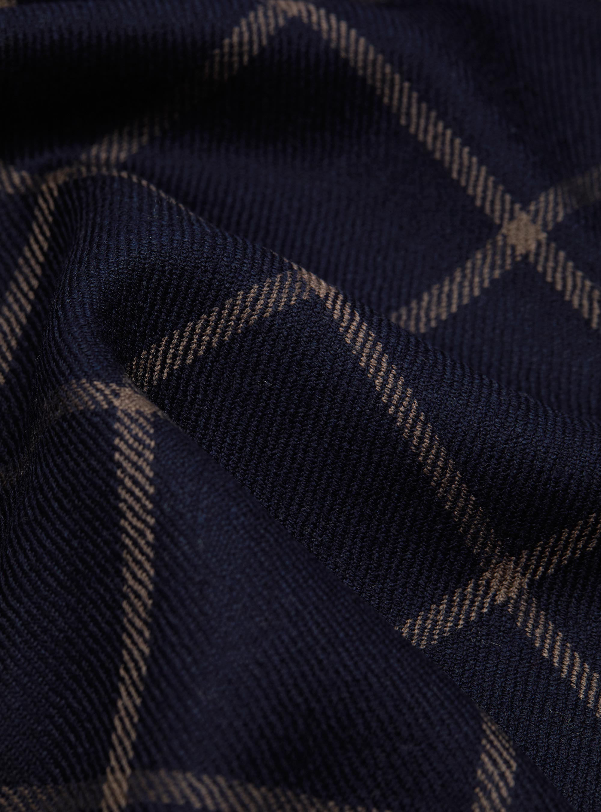 Patterned wool scarf, NAVY BLUE