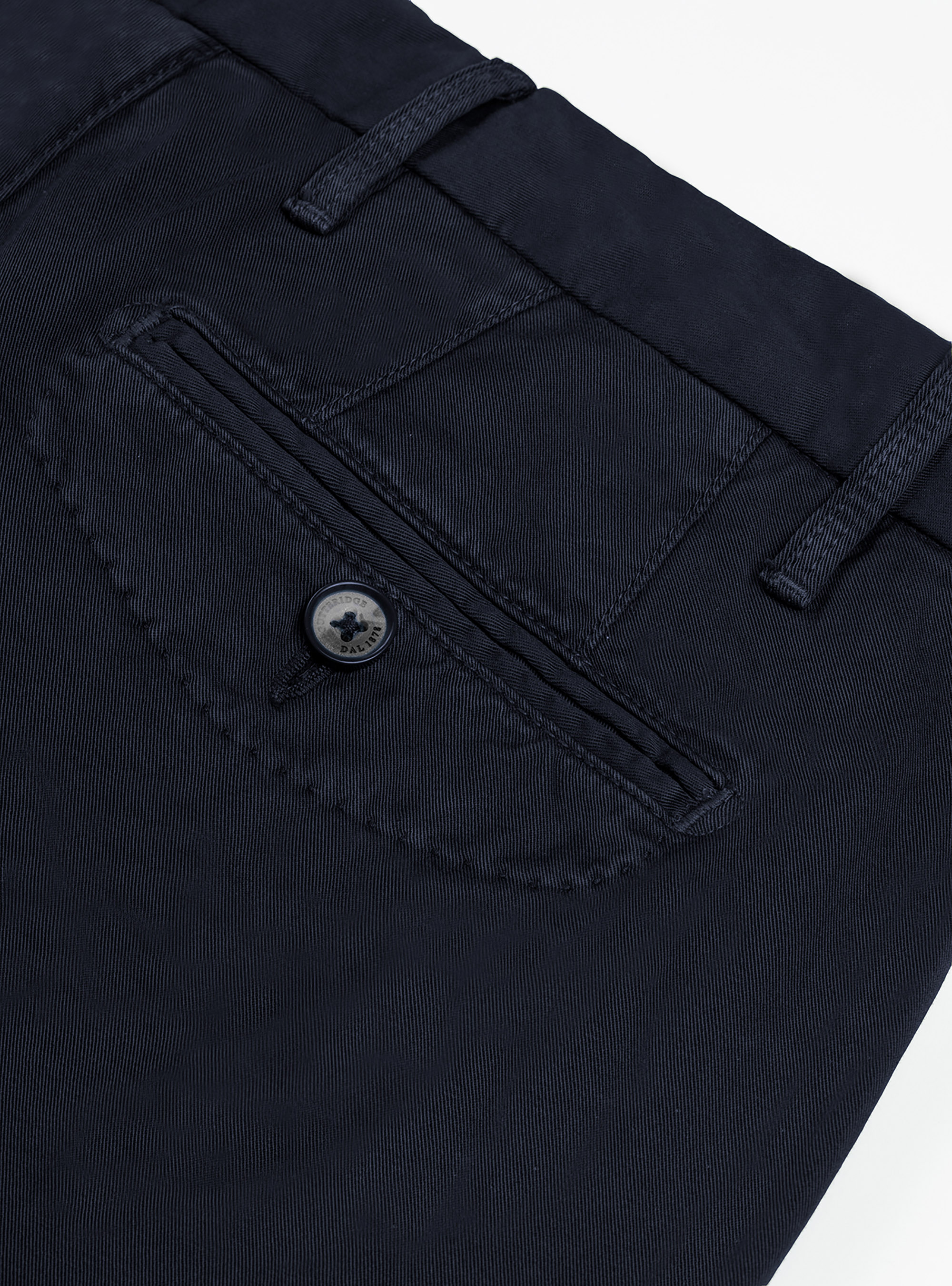 Pantaloni chino in twill stretch, BLU NAVY