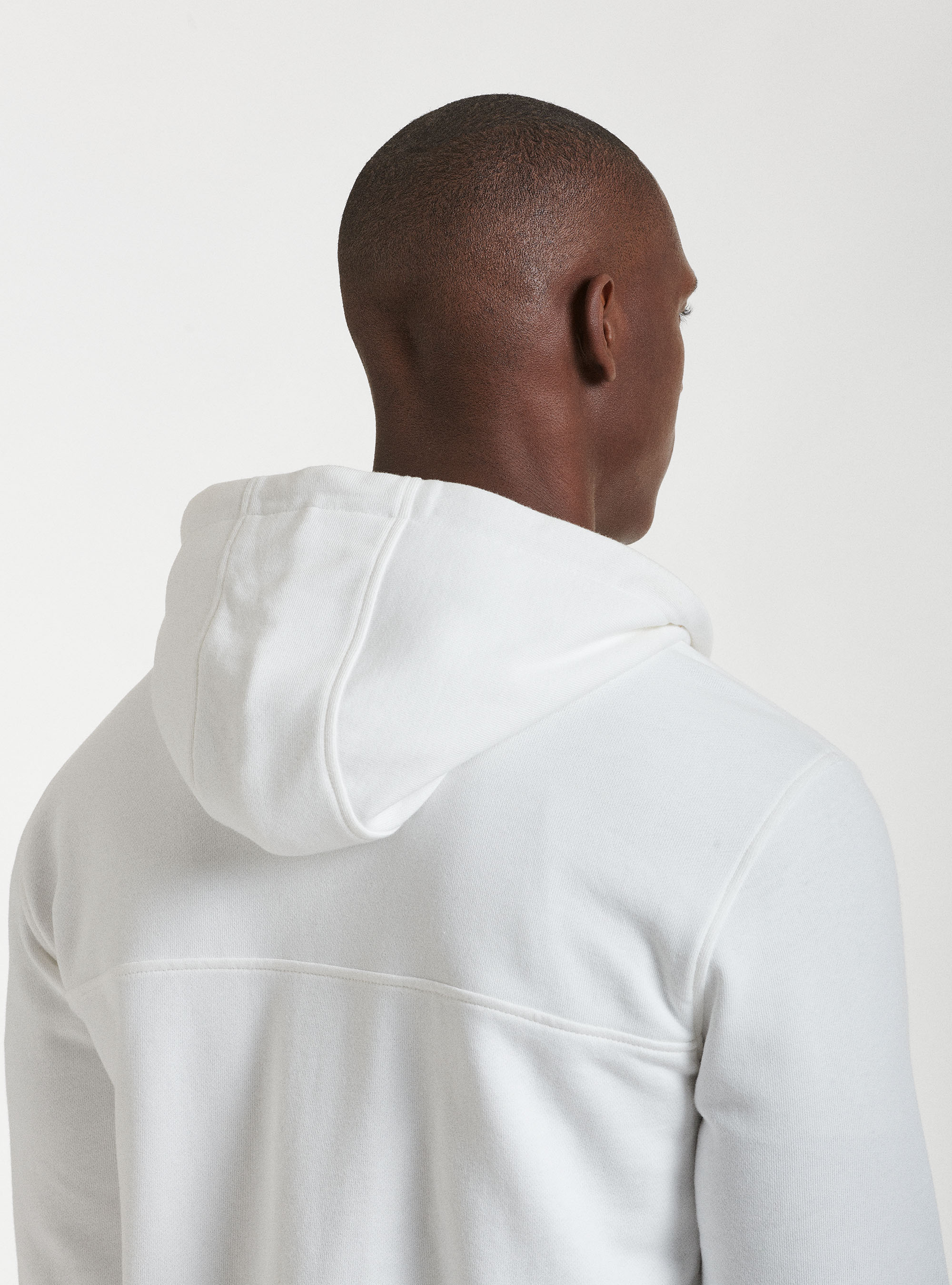 Cardigan in felpa con cappuccio, BIANCO