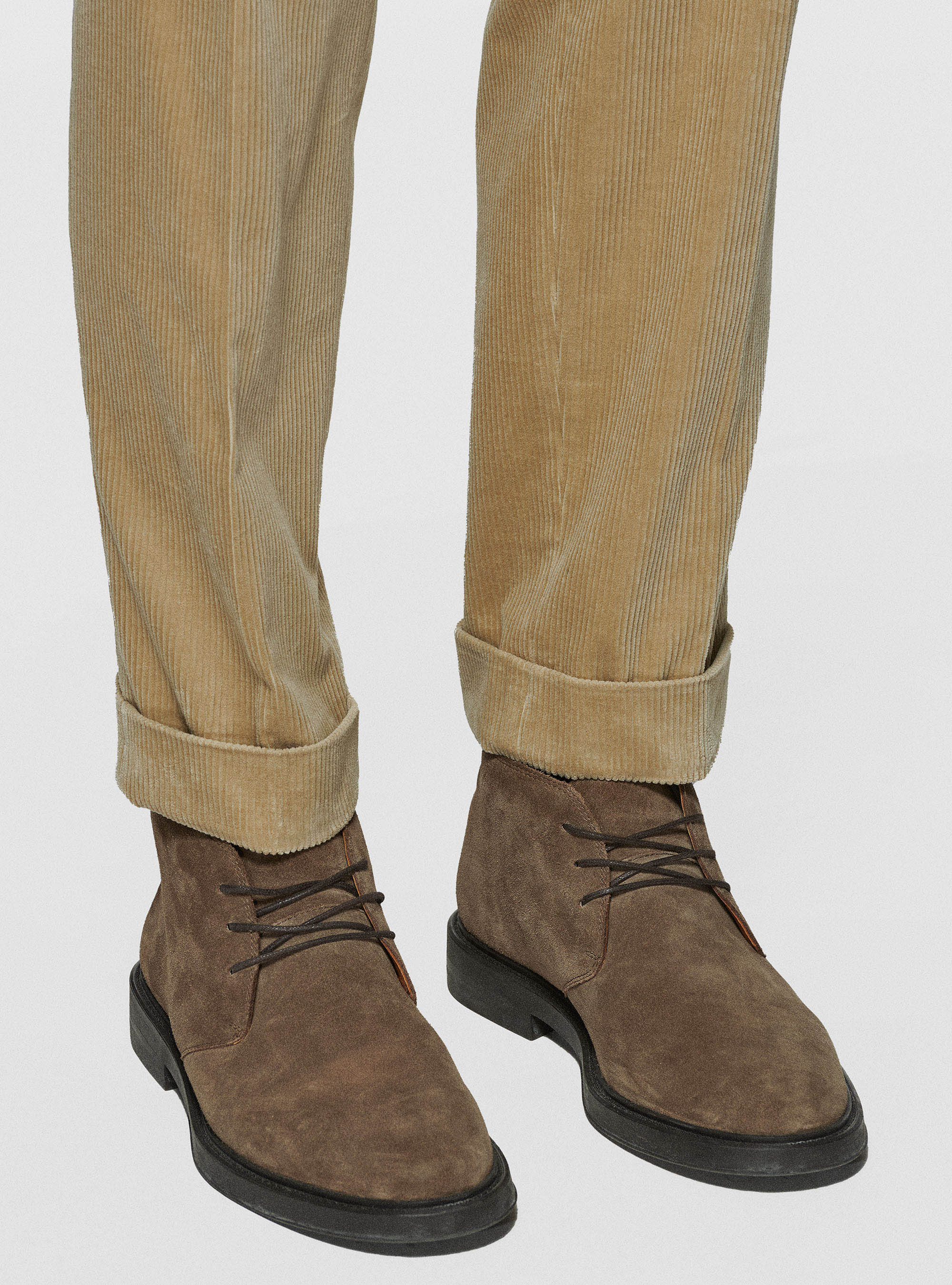 Pantaloni con pince in velluto Duca Visconti di Modrone, SABBIA