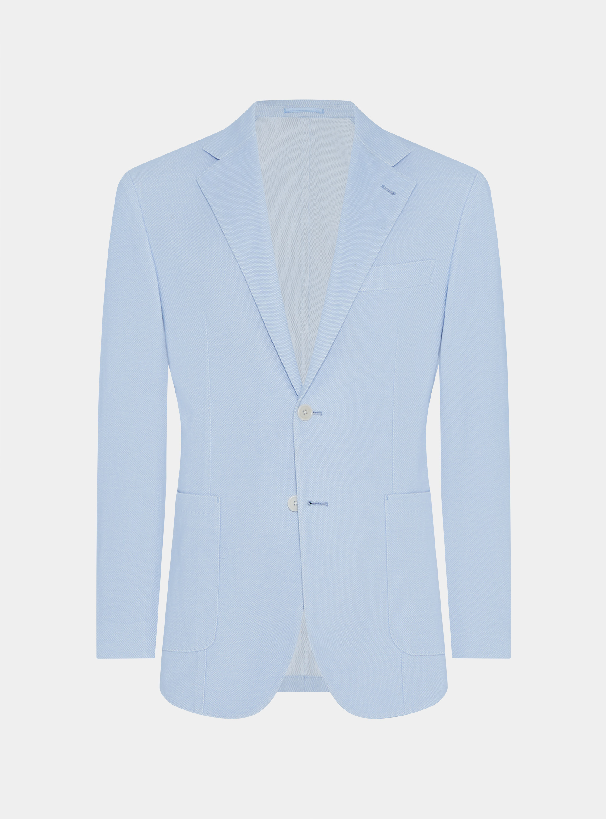 Cotton blend honeycomb jersey blazer, LIGHT BLUE