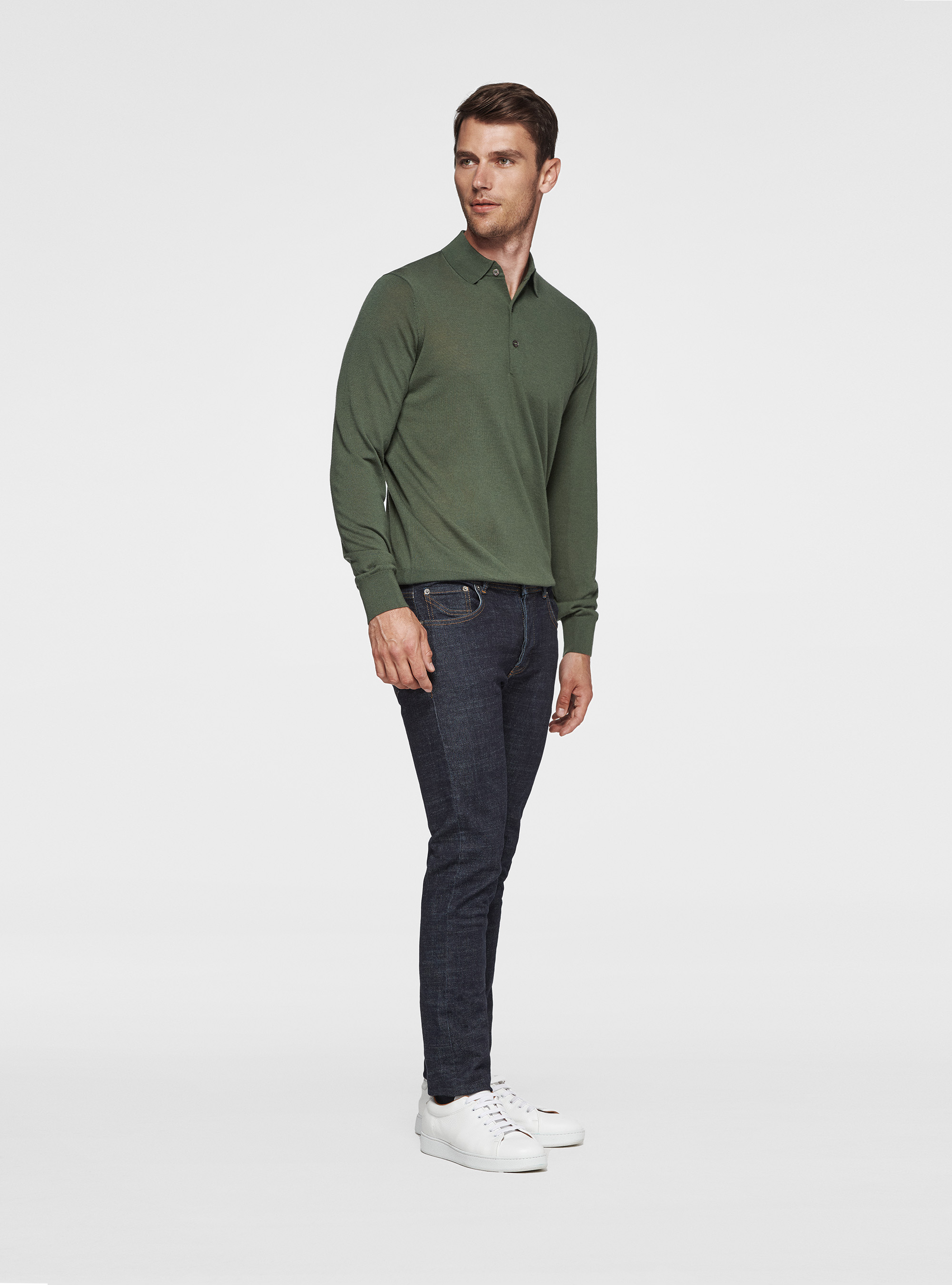 Polo de pura lana merina extrafina, MILITARE 0609C