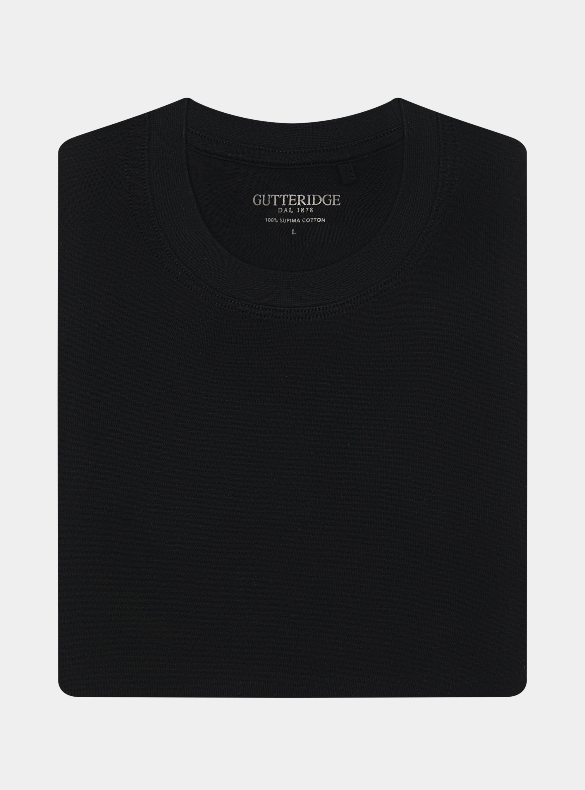 T-shirt mezza manica in cotone Supima, NERO