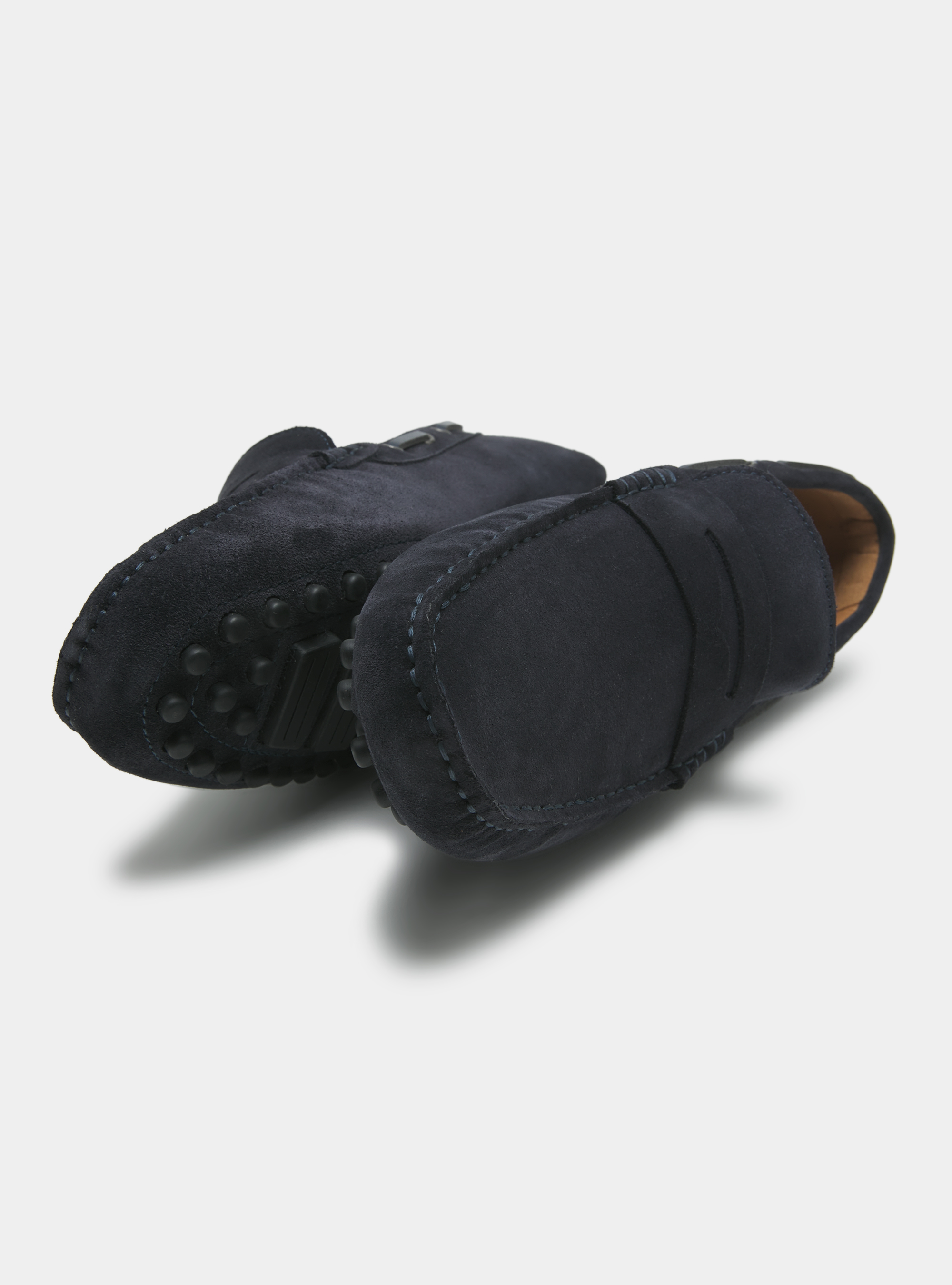 Suede Boat Loafers, NAVY BLUE