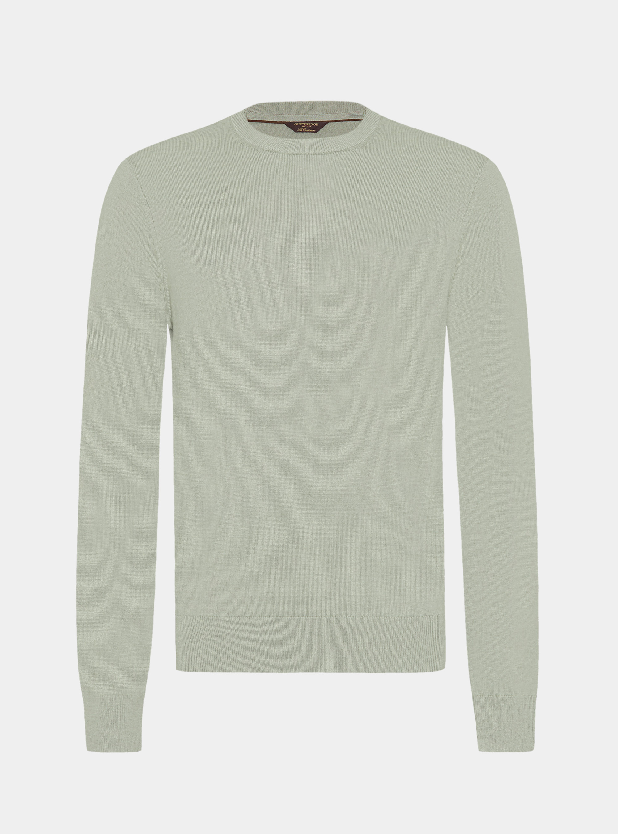 Tricot à col ras du cou en laine mélangée, VERDE GIADA 0655C