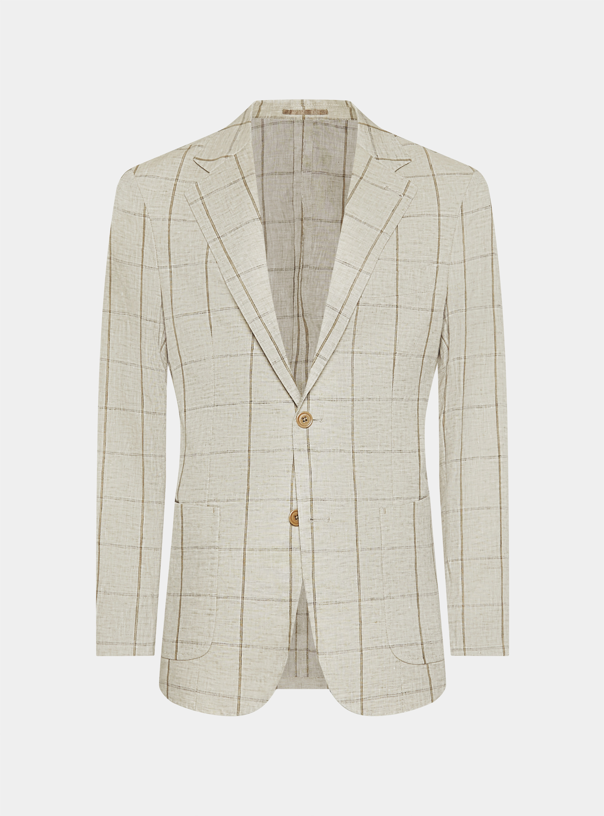 Giacca fantasia in lino delavè, SABBIA