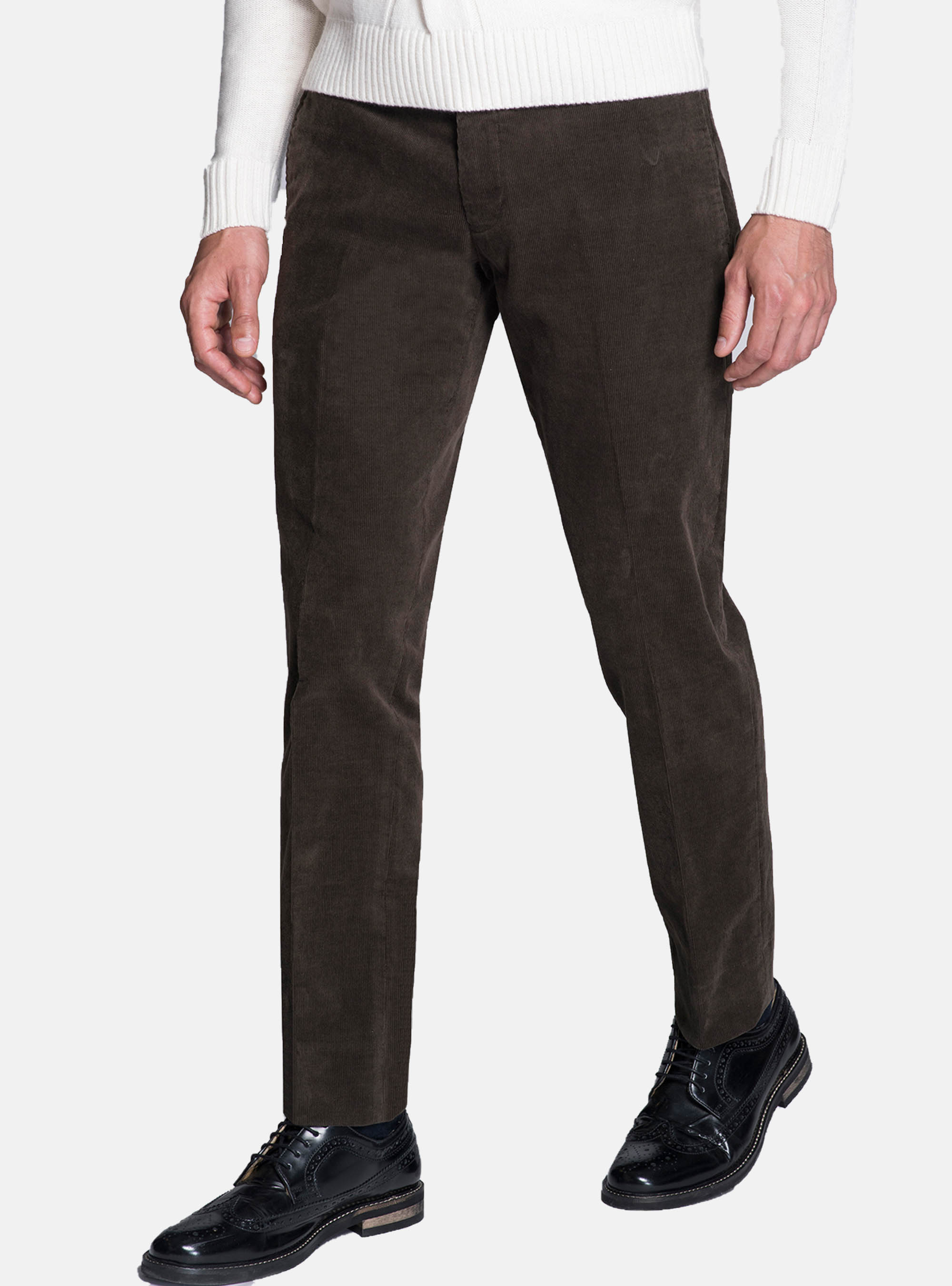 Pantaloni chino slim fit in velluto a coste