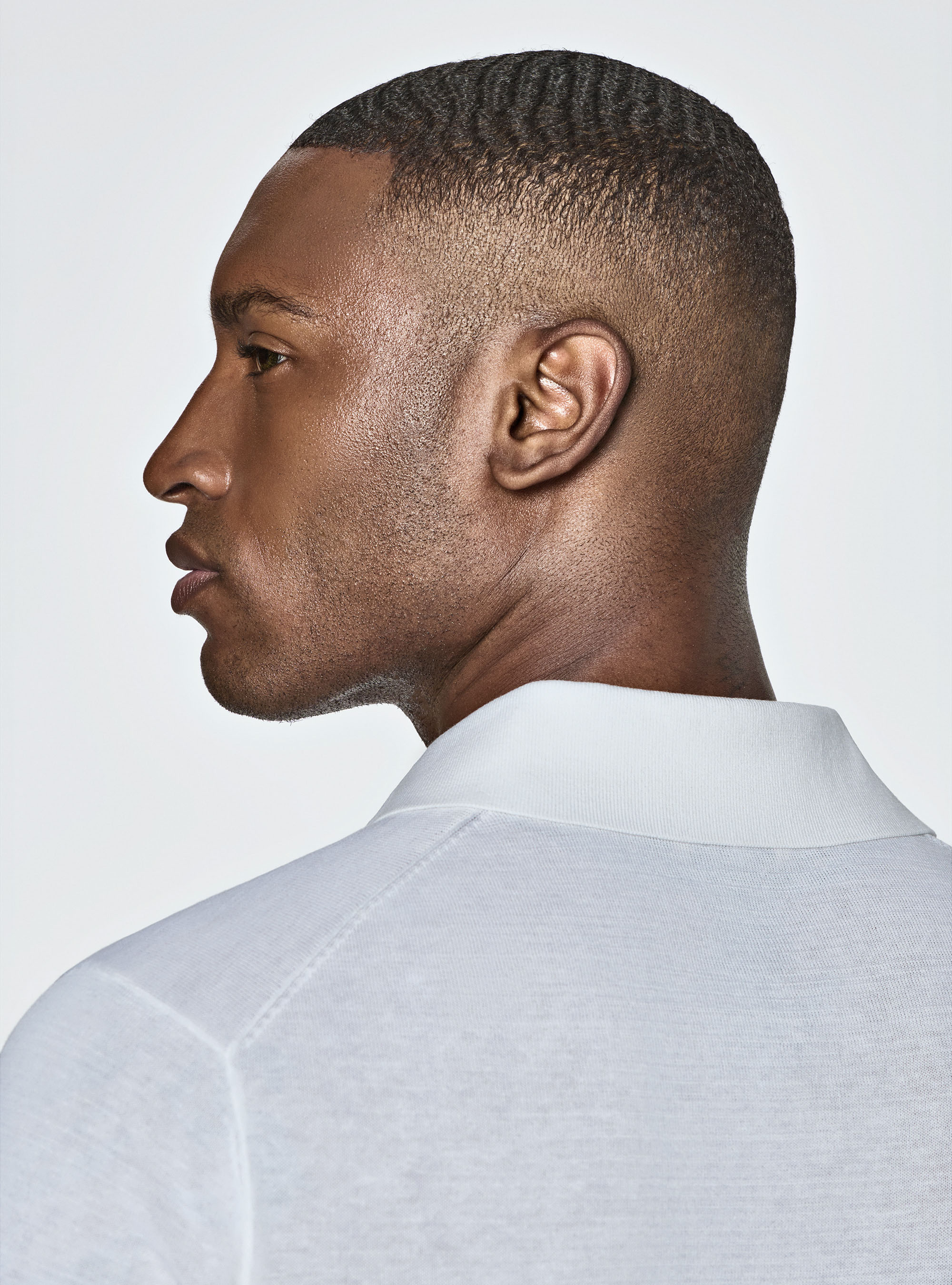 Maglia a polo in cotone e seta, BIANCO