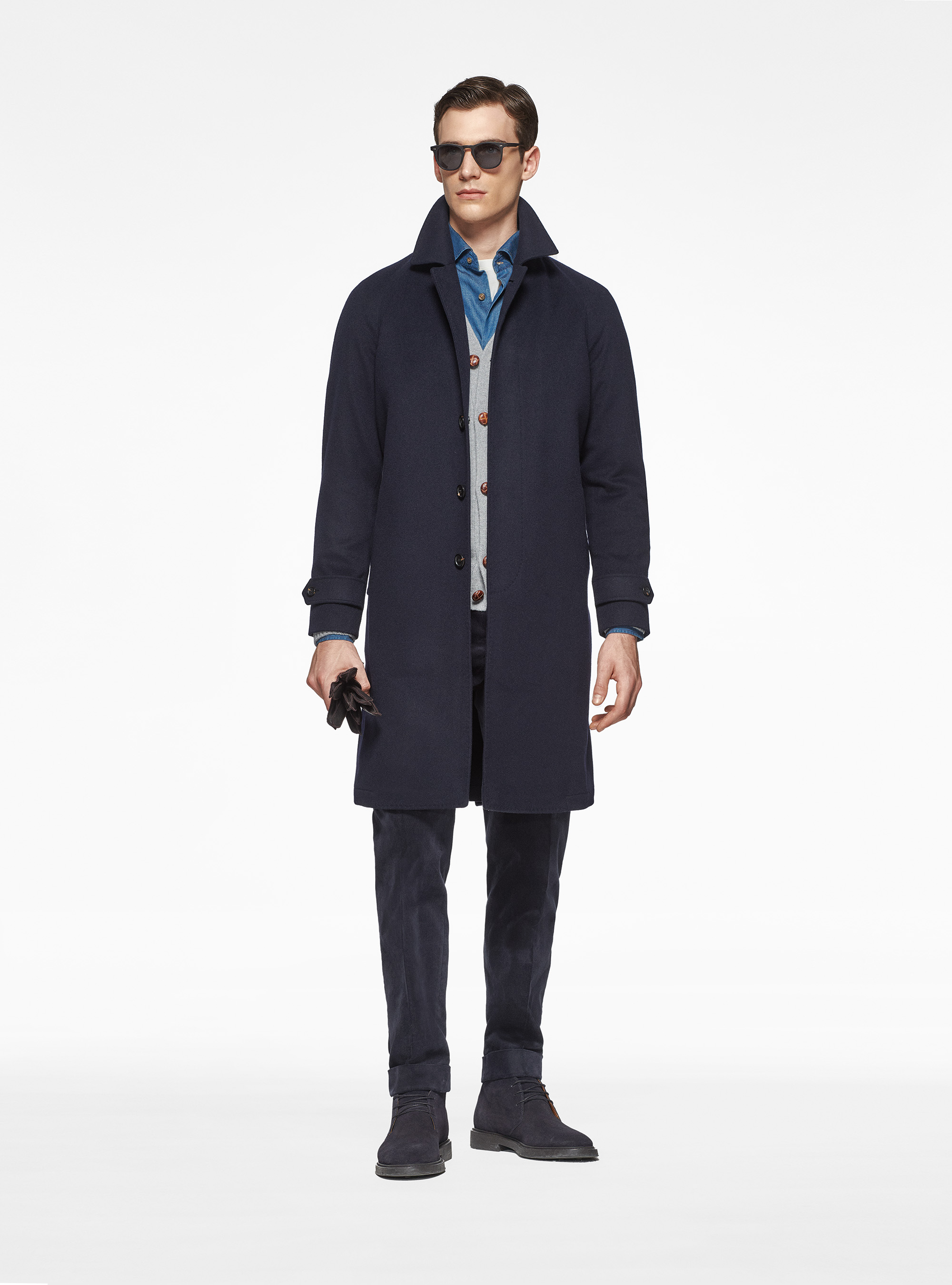 Soprabito in lana e cashmere, BLU NAVY