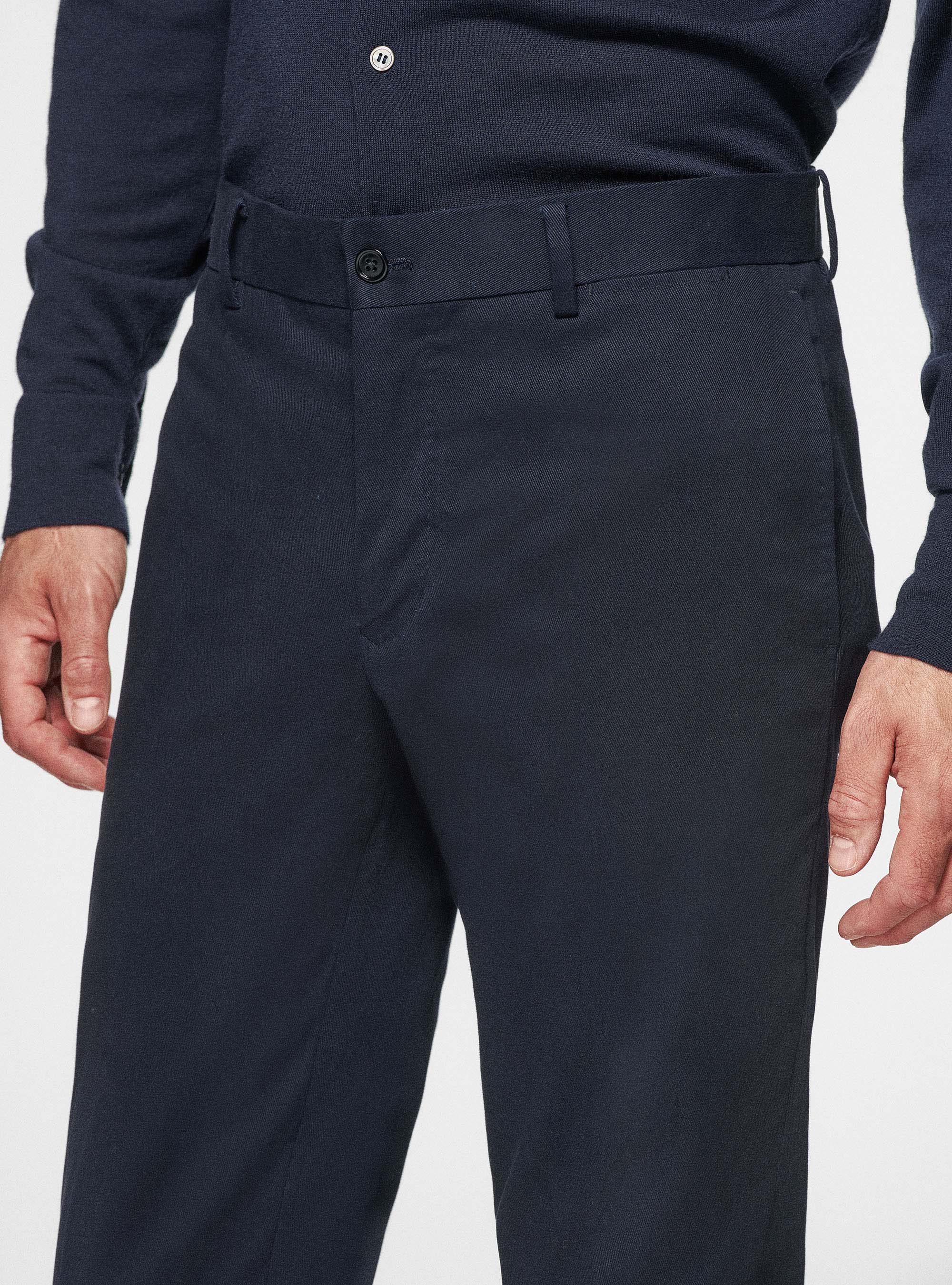 Pantaloni in cotone smerigliato, BLU NAVY
