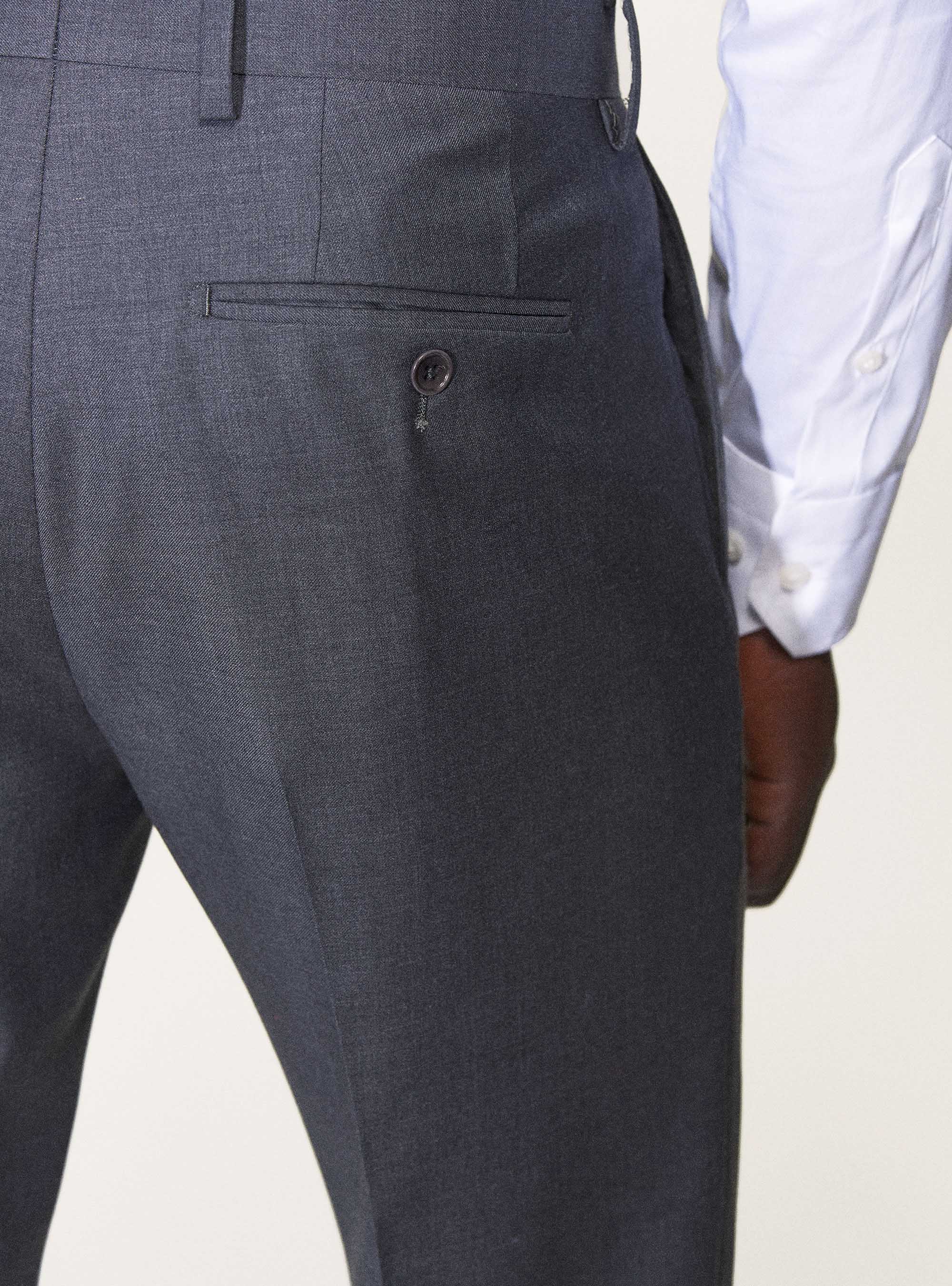 Pantaloni per abito in pura lana superfine 120's, GRIGIO CHIARO