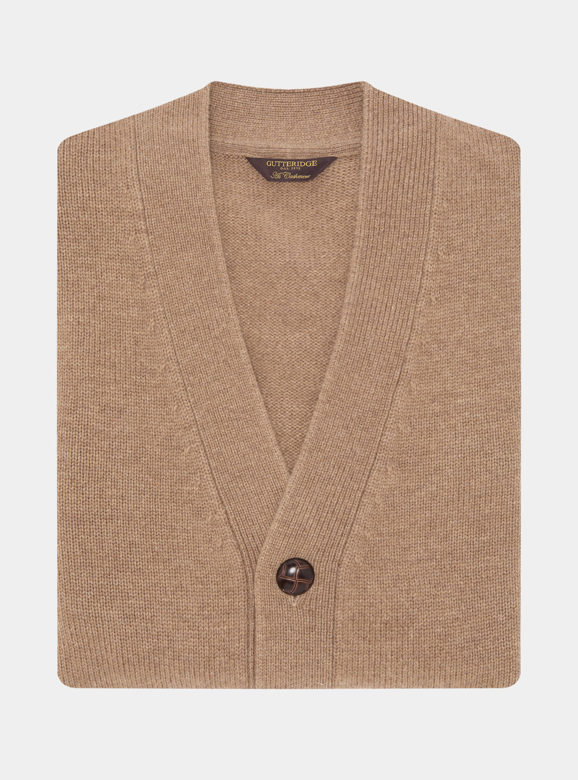 Cárdigan de lana y cachemira, CAMMELLO 0570C