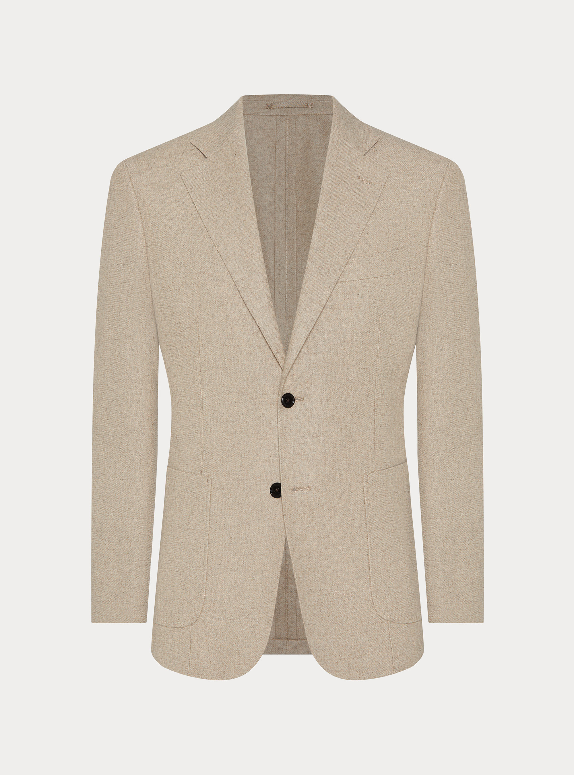 Wool blend flannel blazer, SAND