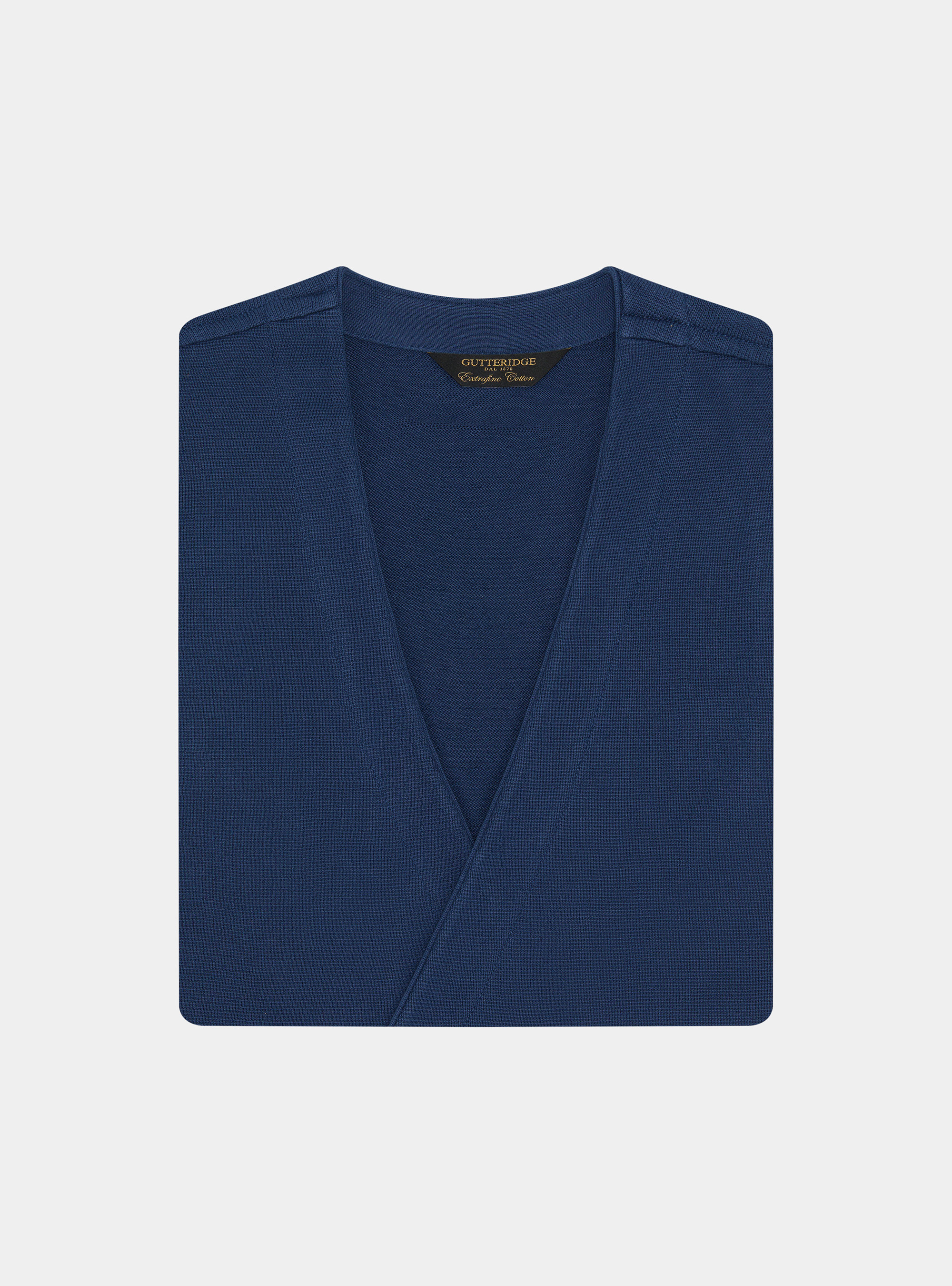 Gilet doppiopetto in maglia di cotone, INCHIOSTRO