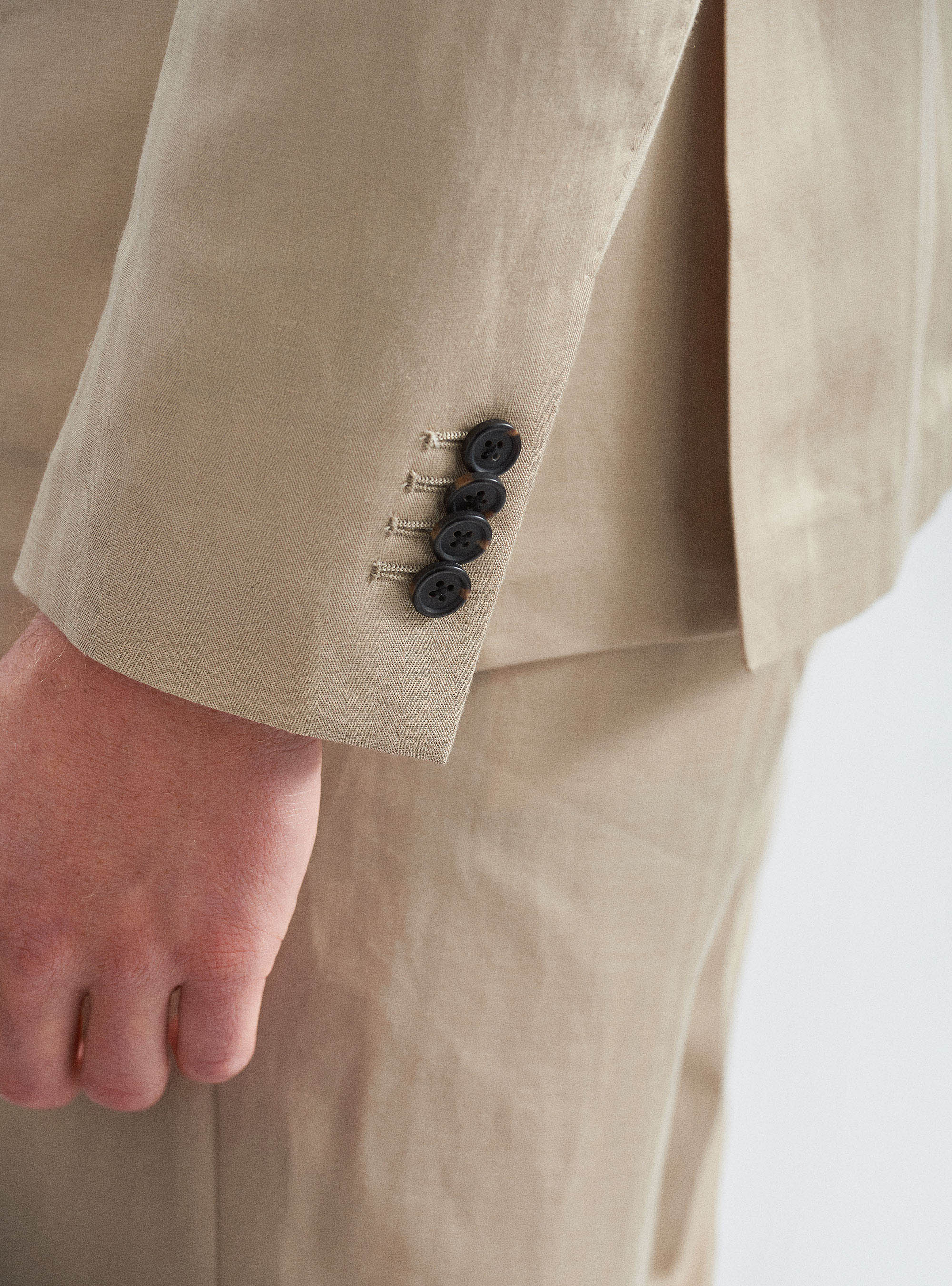 Giacca per abito in misto lino, SABBIA