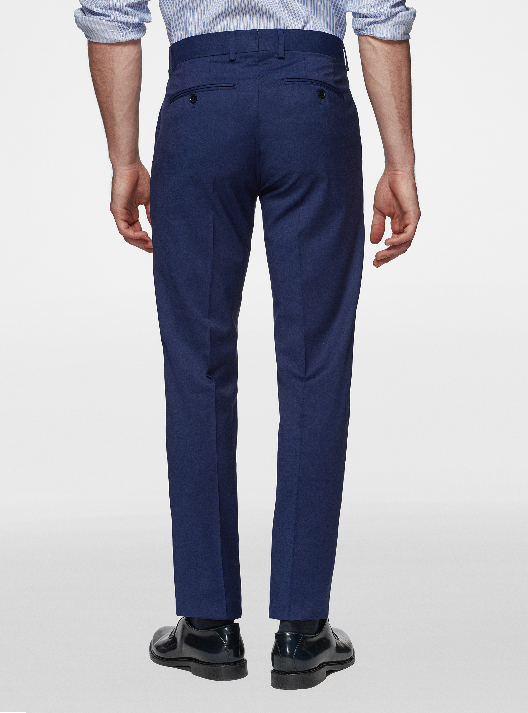 Suit trousers in pure superfine wool 110's Reda, BASALT