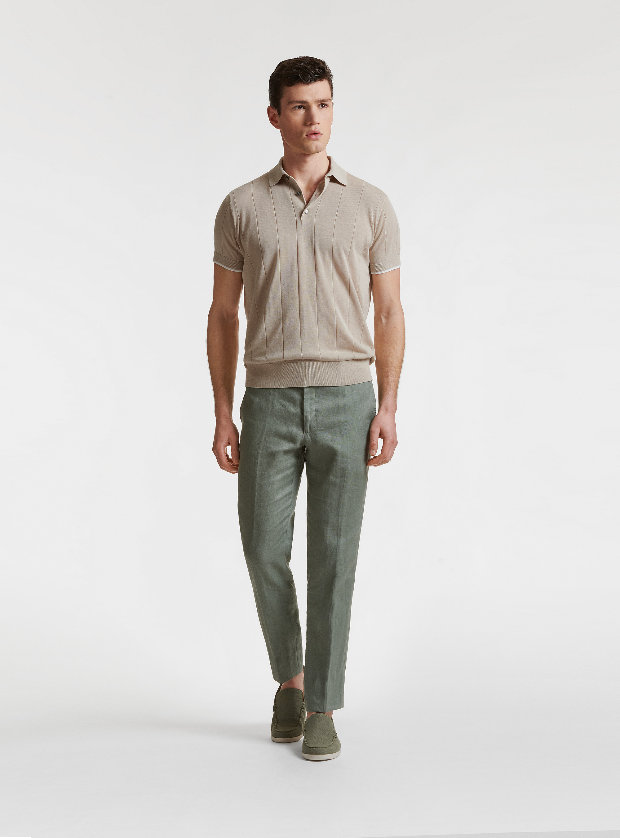 Pure linen suit trousers, SALVIA 0602C