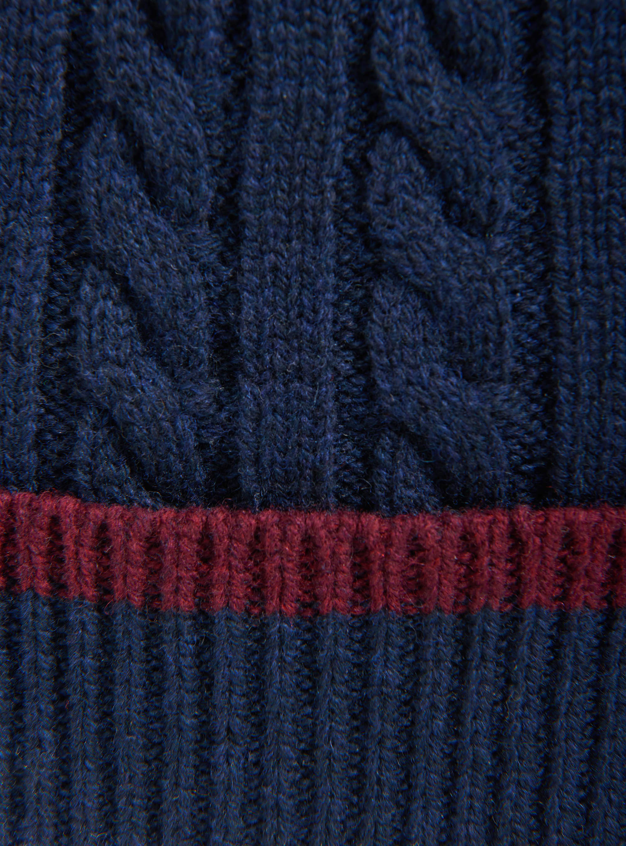 Berretto costa inglese in lana e cashmere, BLU NAVY