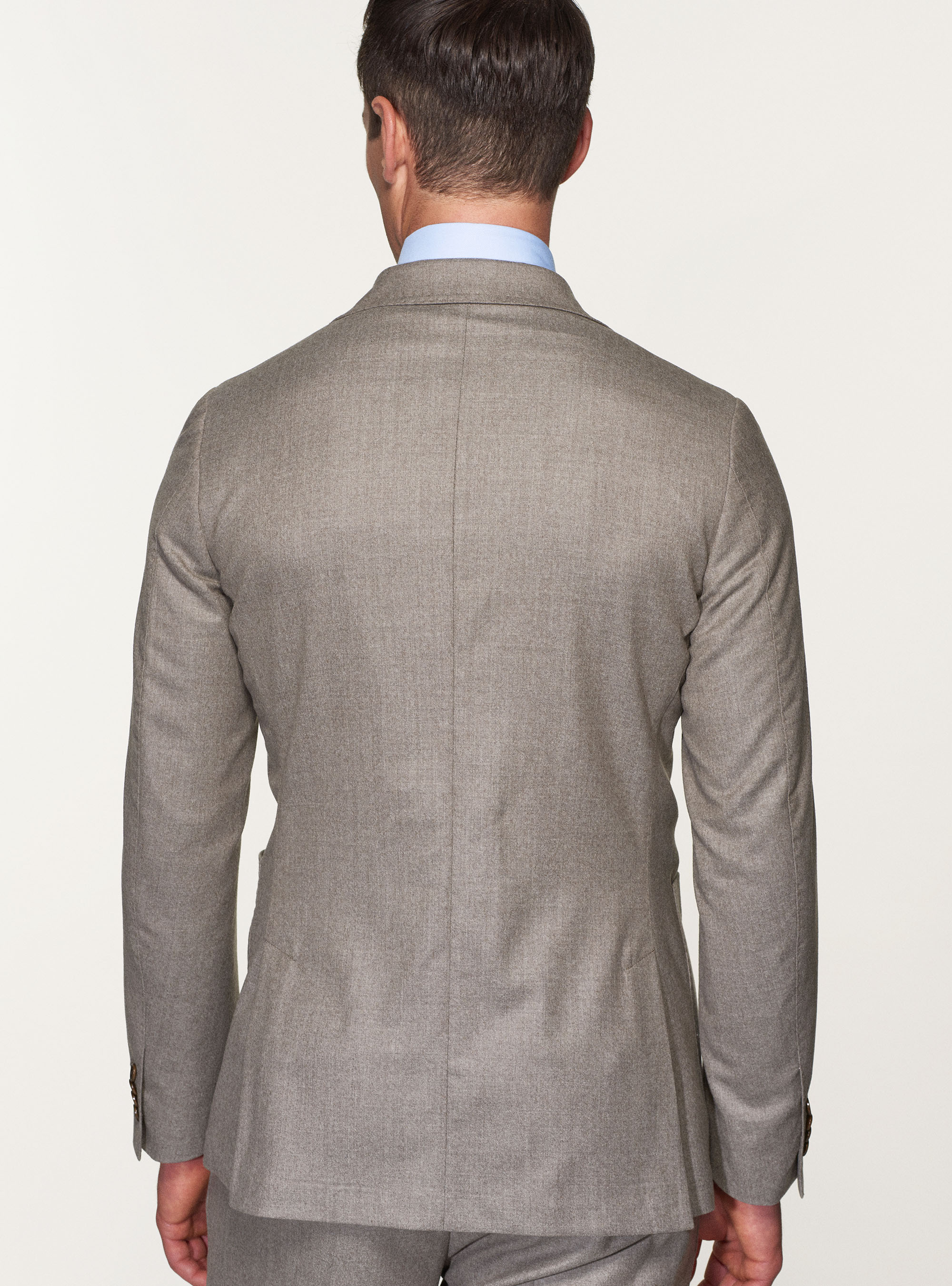 Giacca per abito in flanella di lana superfine 120's Vitale Barberis Canonico, SABBIA