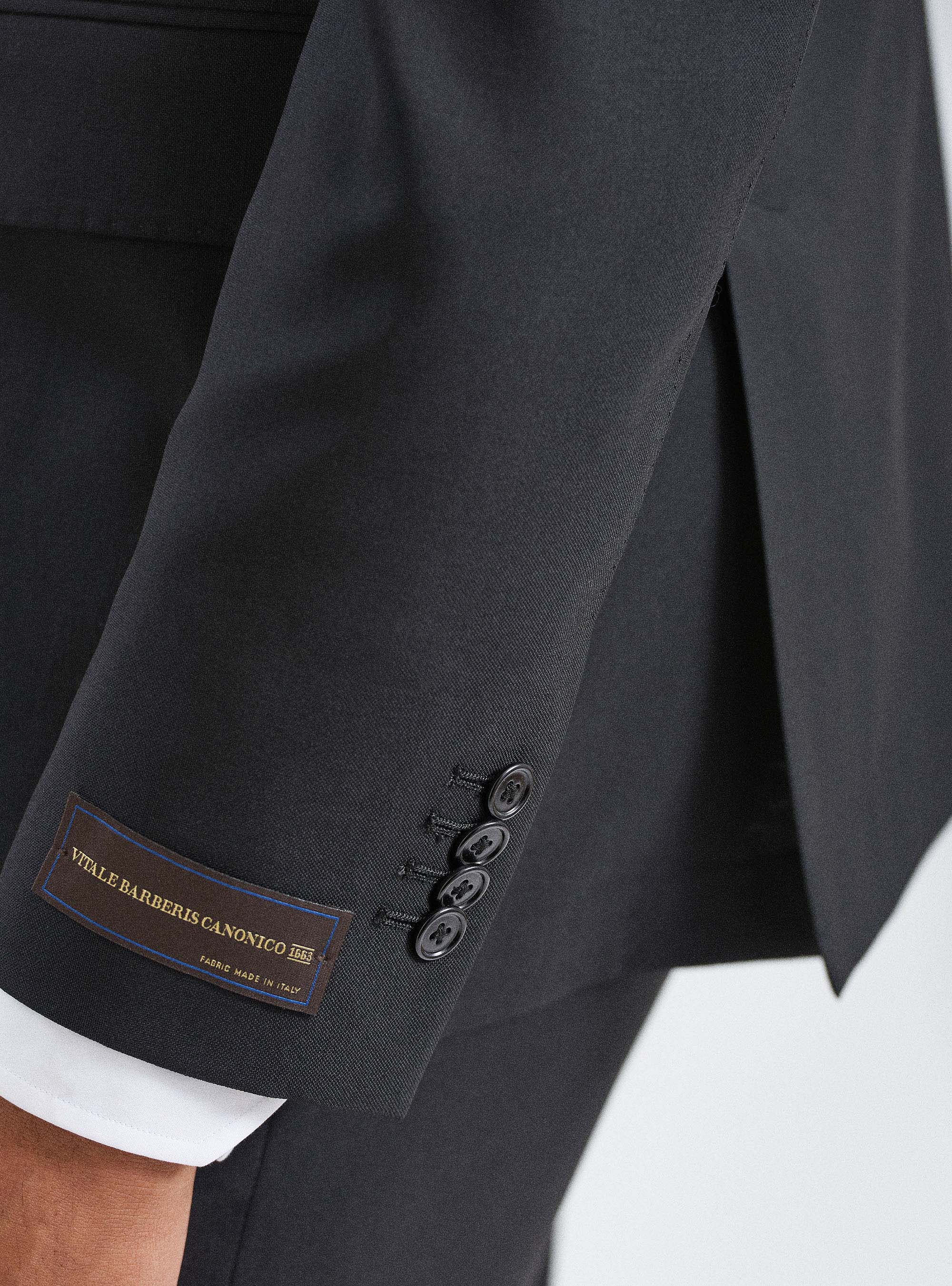 Giacca per abito in pura lana tessuto Vitale Barberis Canonico, NERO