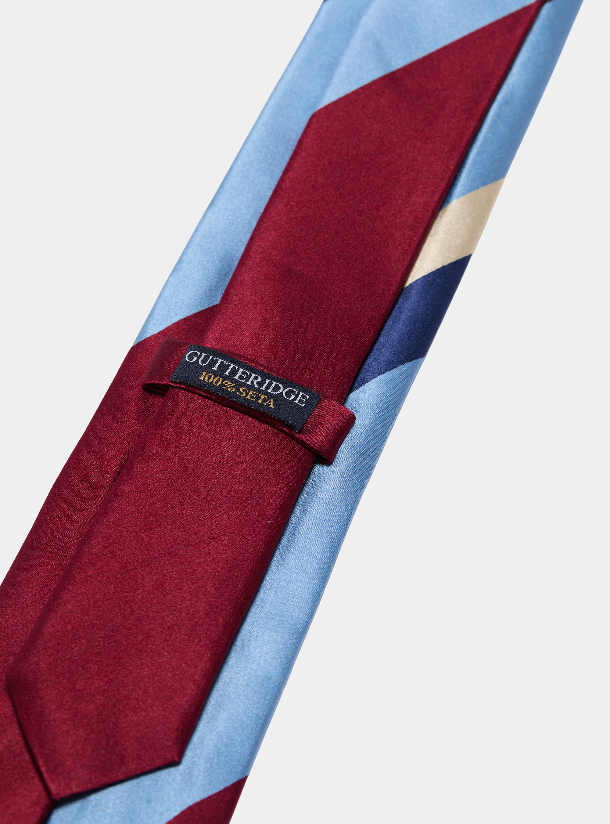 Regimental silk twill tie, LIGHT BLUE