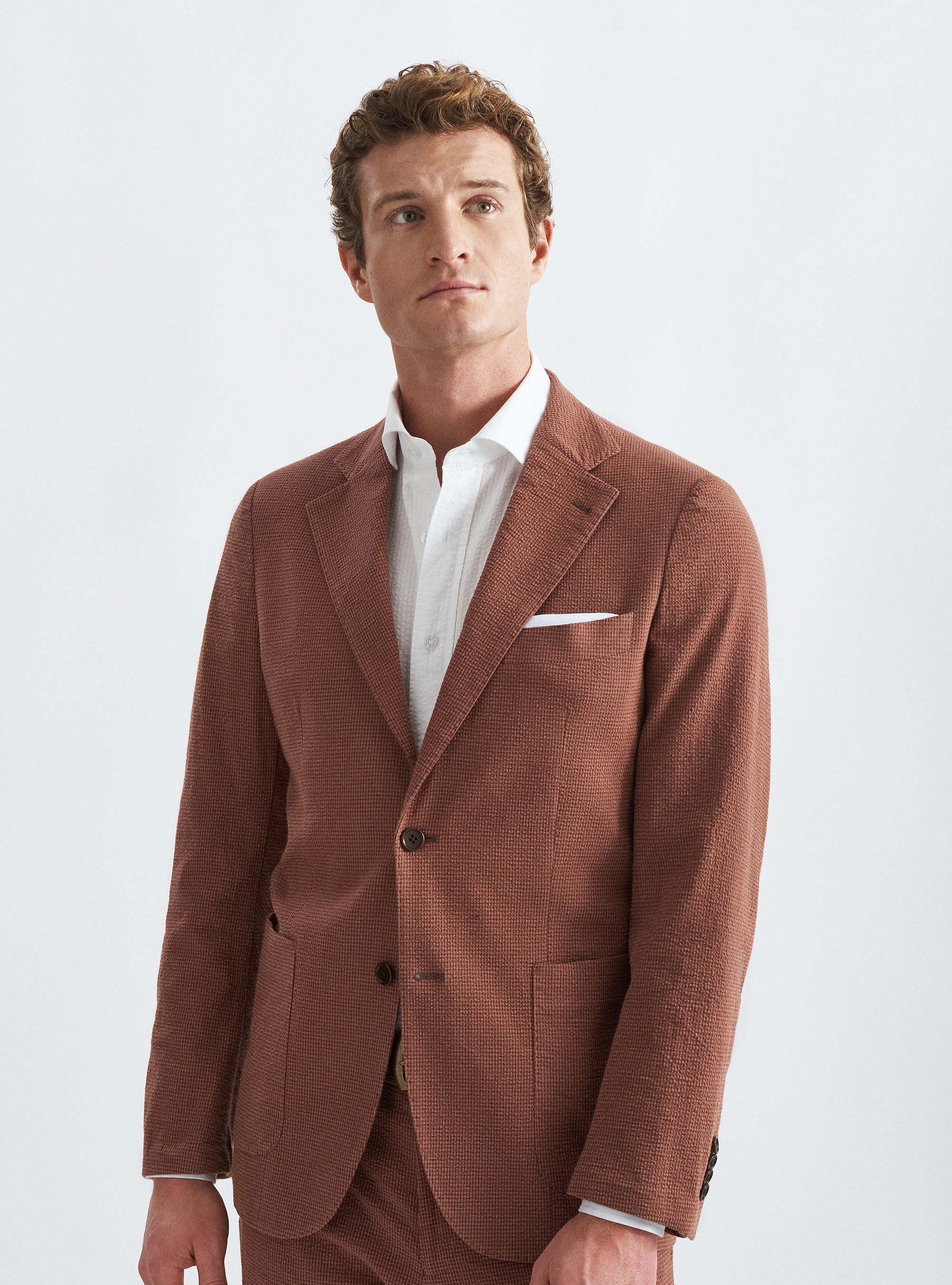 Giacca per abito in cotone stretch seersucker