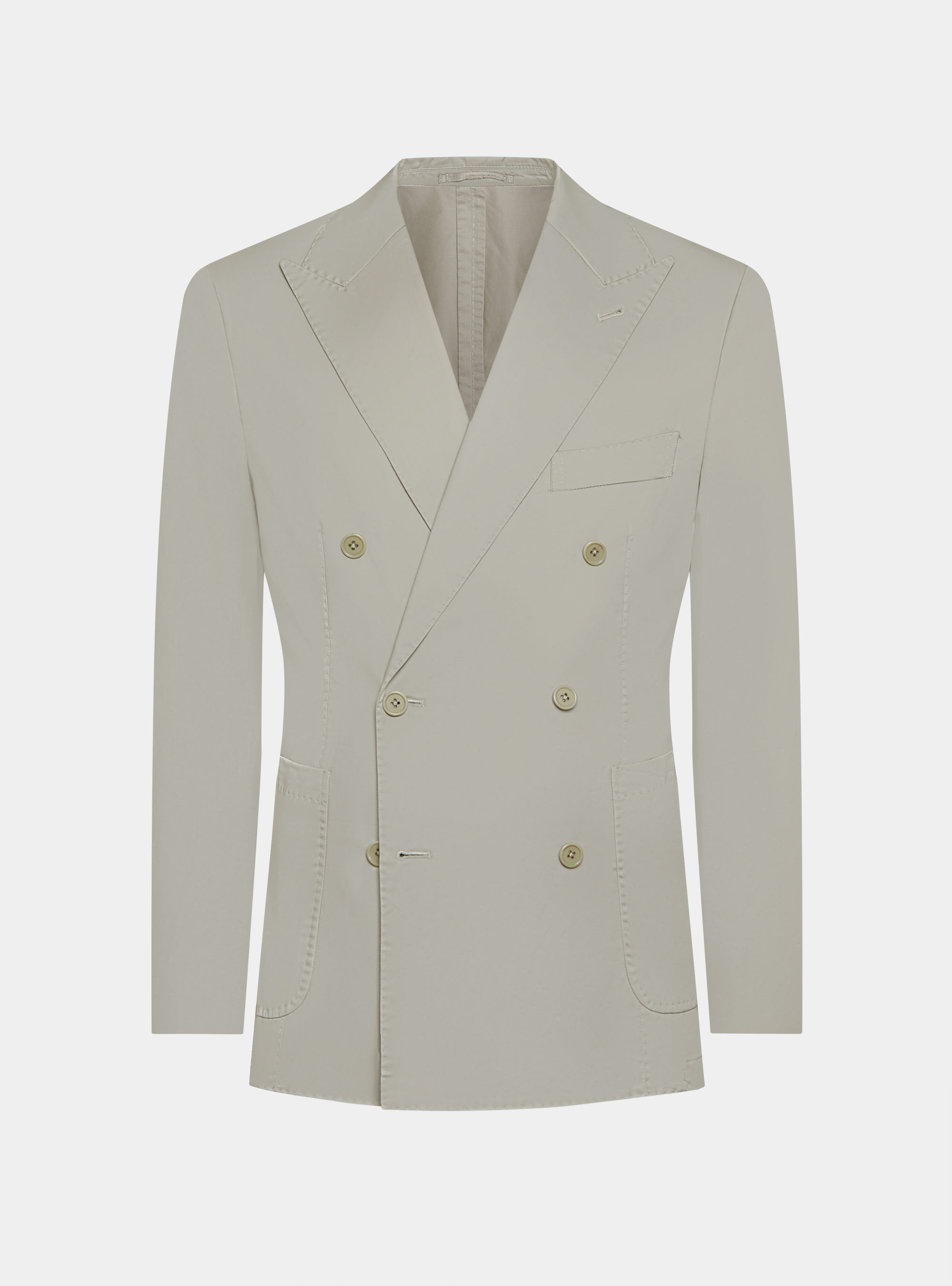 Giacca doppiopetto in cotone popeline, ECRU