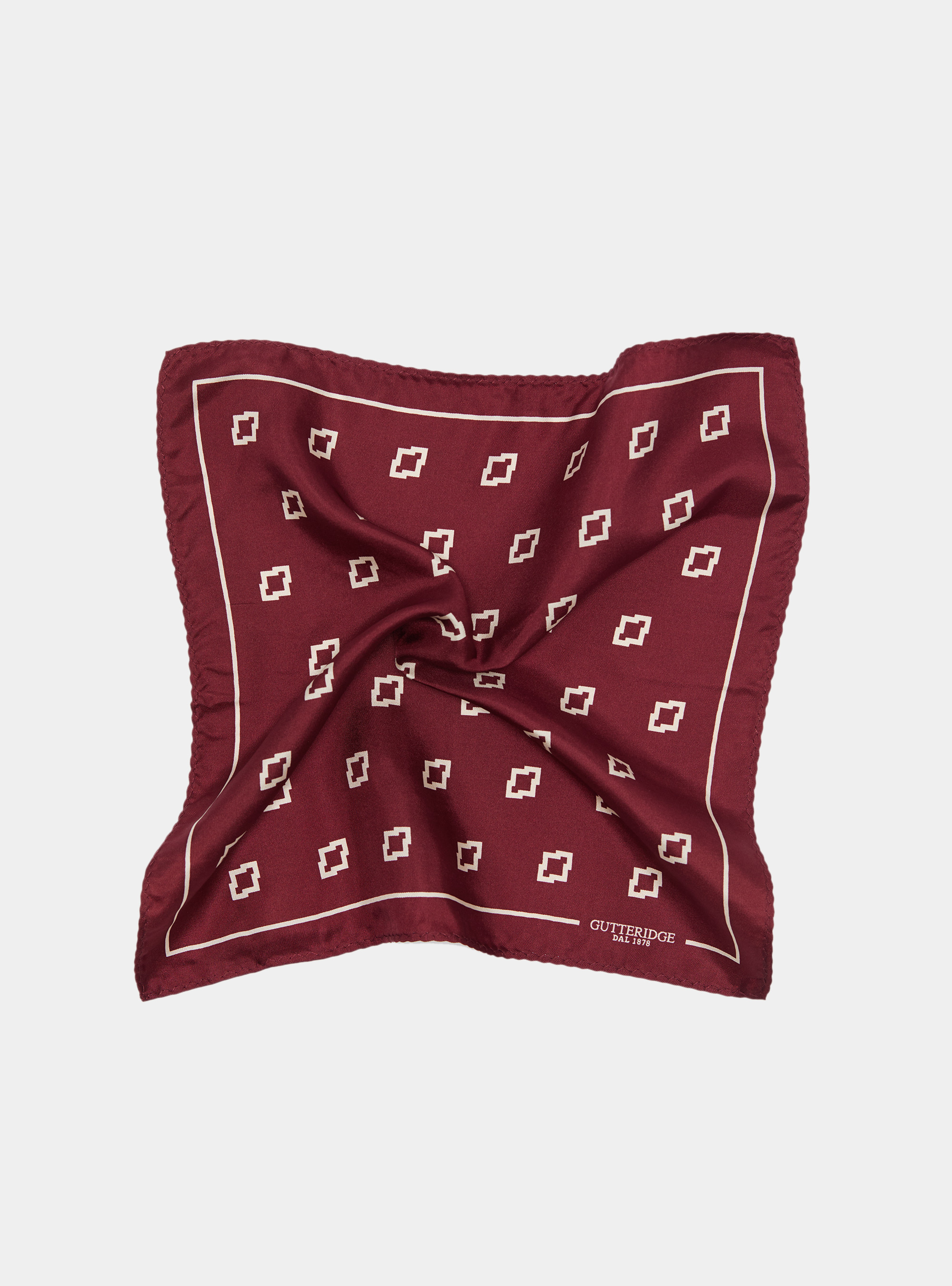 Pochette etnica in seta stampata, BORDEAUX