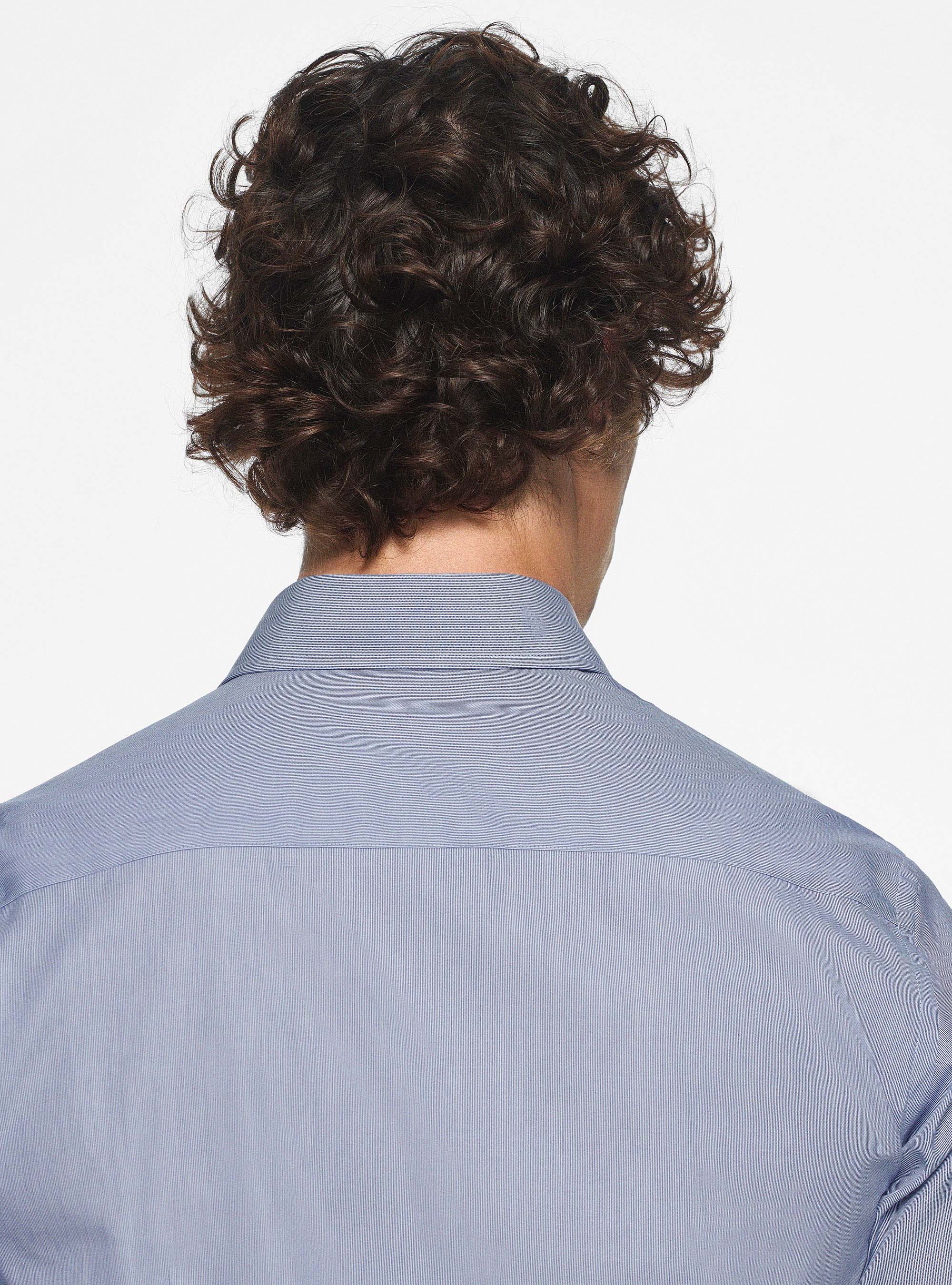 Camicia millerighe in cotone, BLU