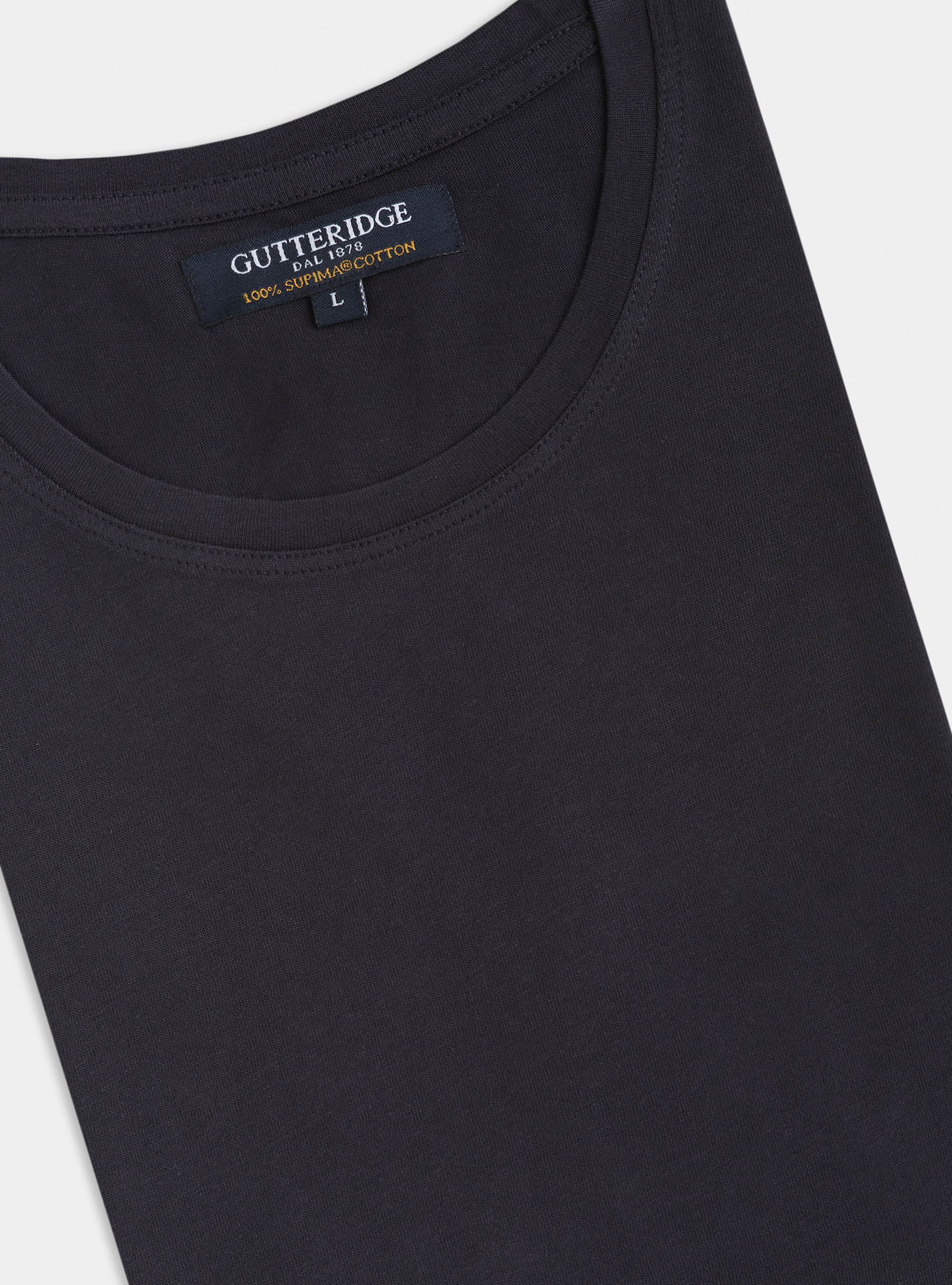 Maglietta mezza manica 100% cotone supima, BLU NAVY