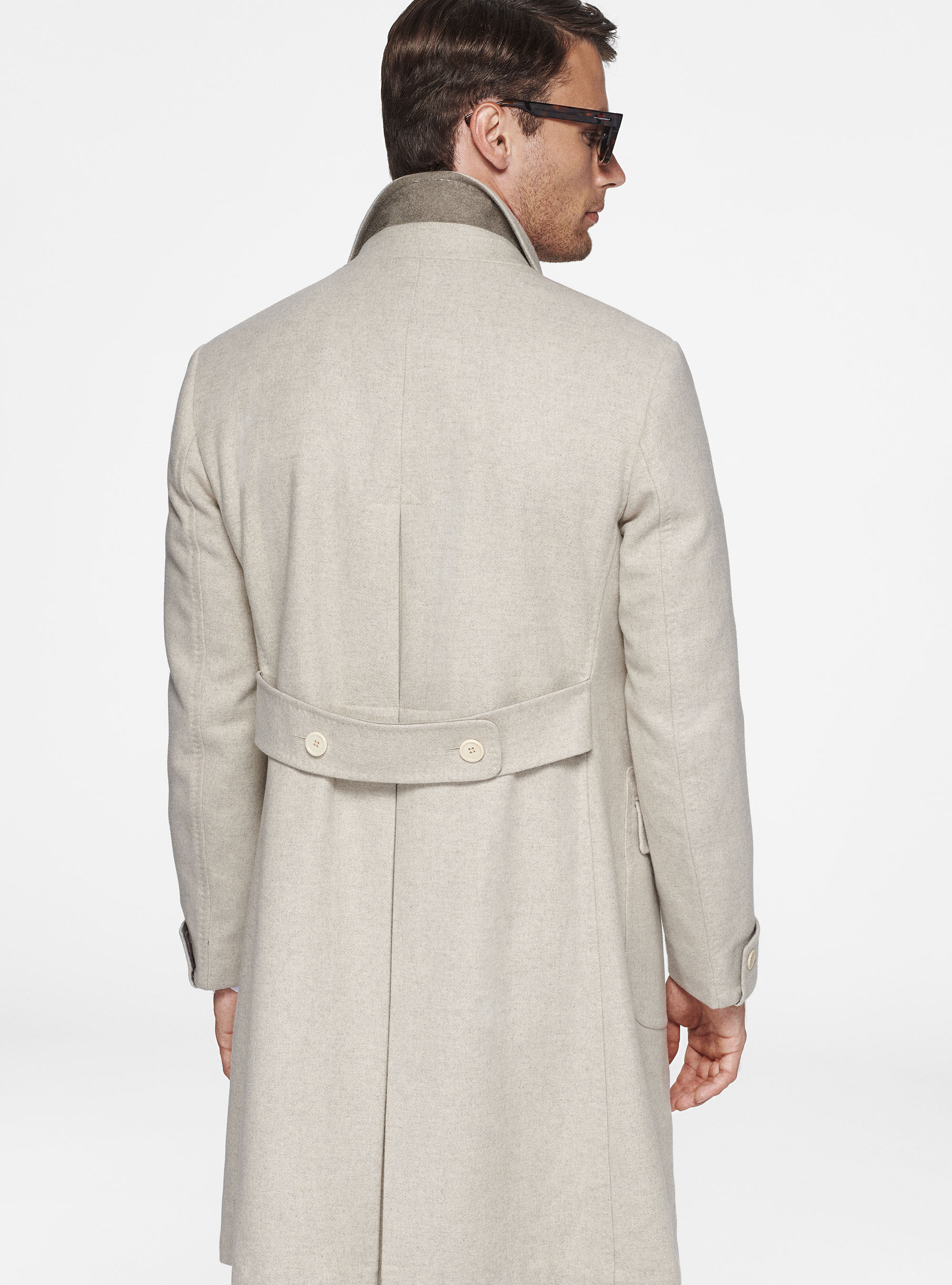 Cappotto doppiopetto in pura lana, ECRU