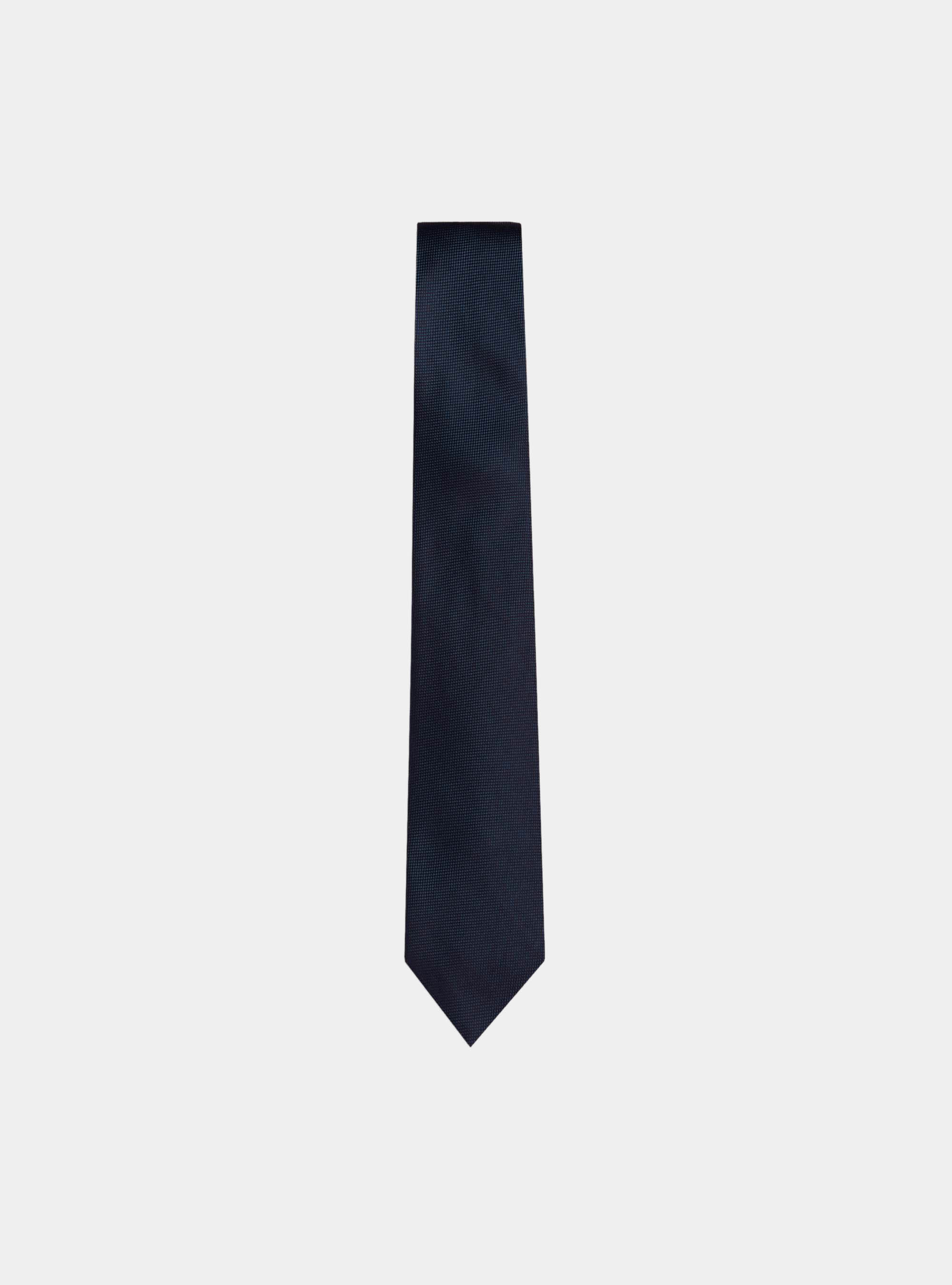 Silk solid color tie, NAVY BLUE