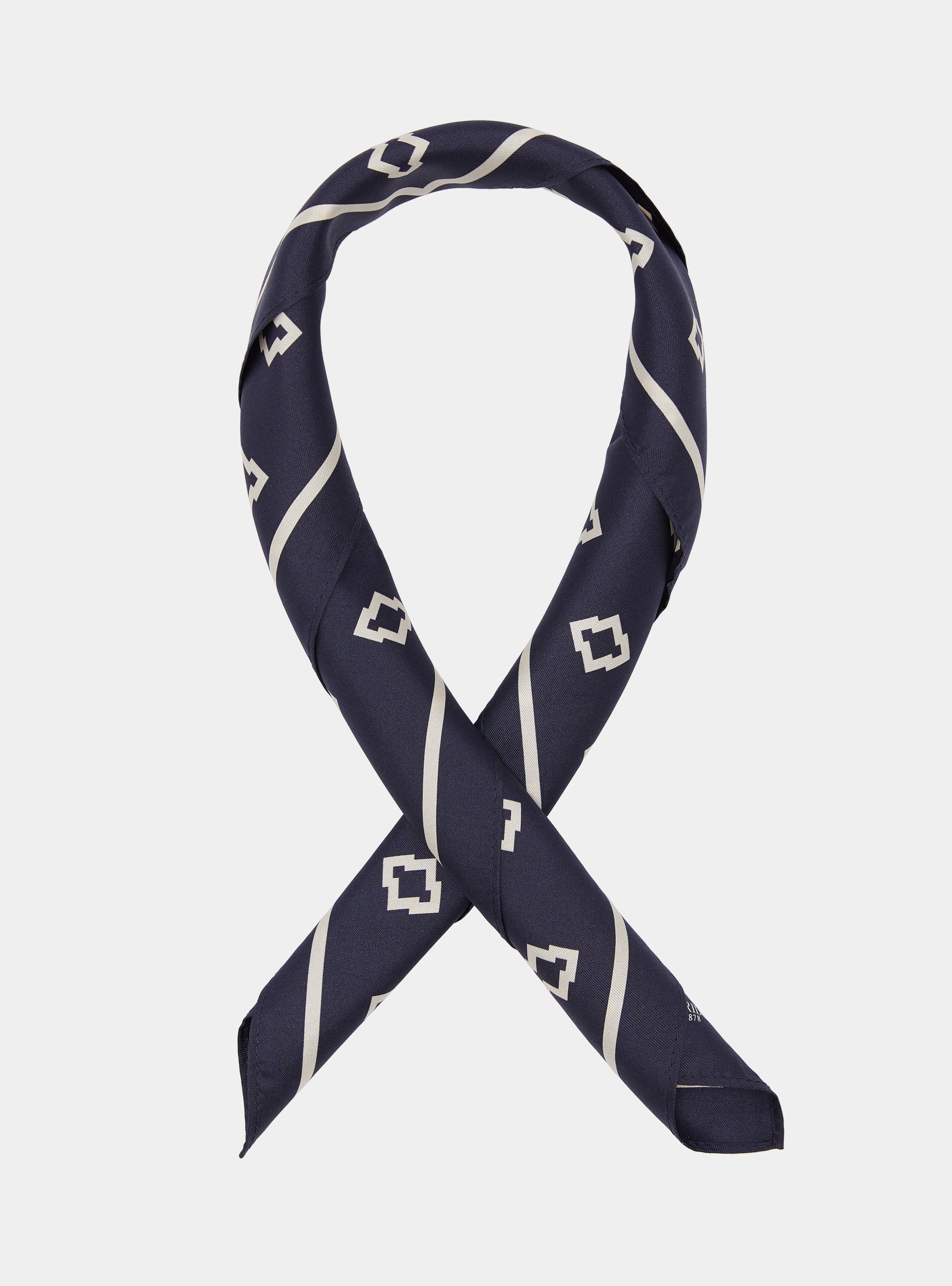 Foulard in seta stampa etnica, BLU NAVY