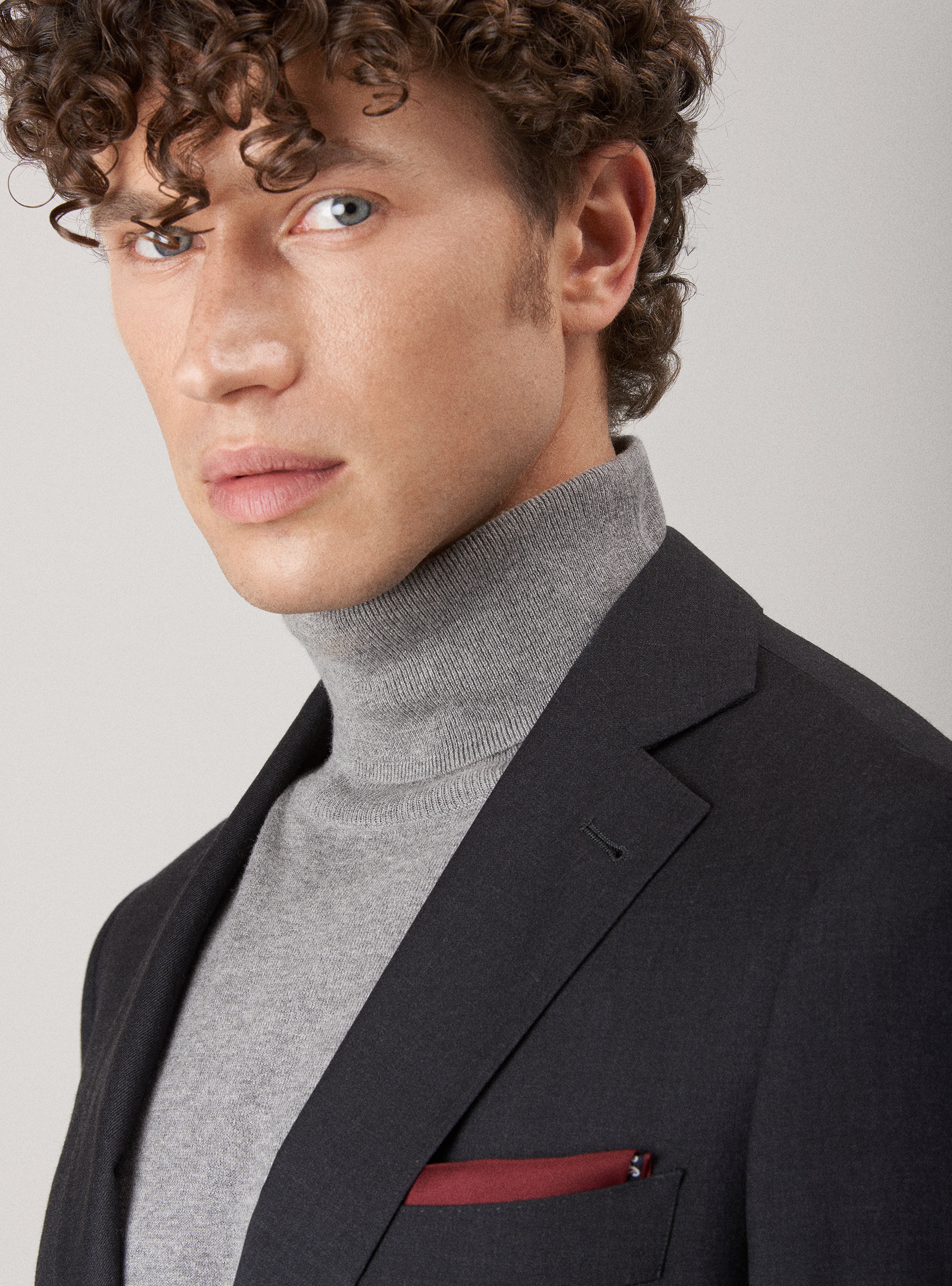 Giacca per abito in pura lana superfine 120's, ASFALTO