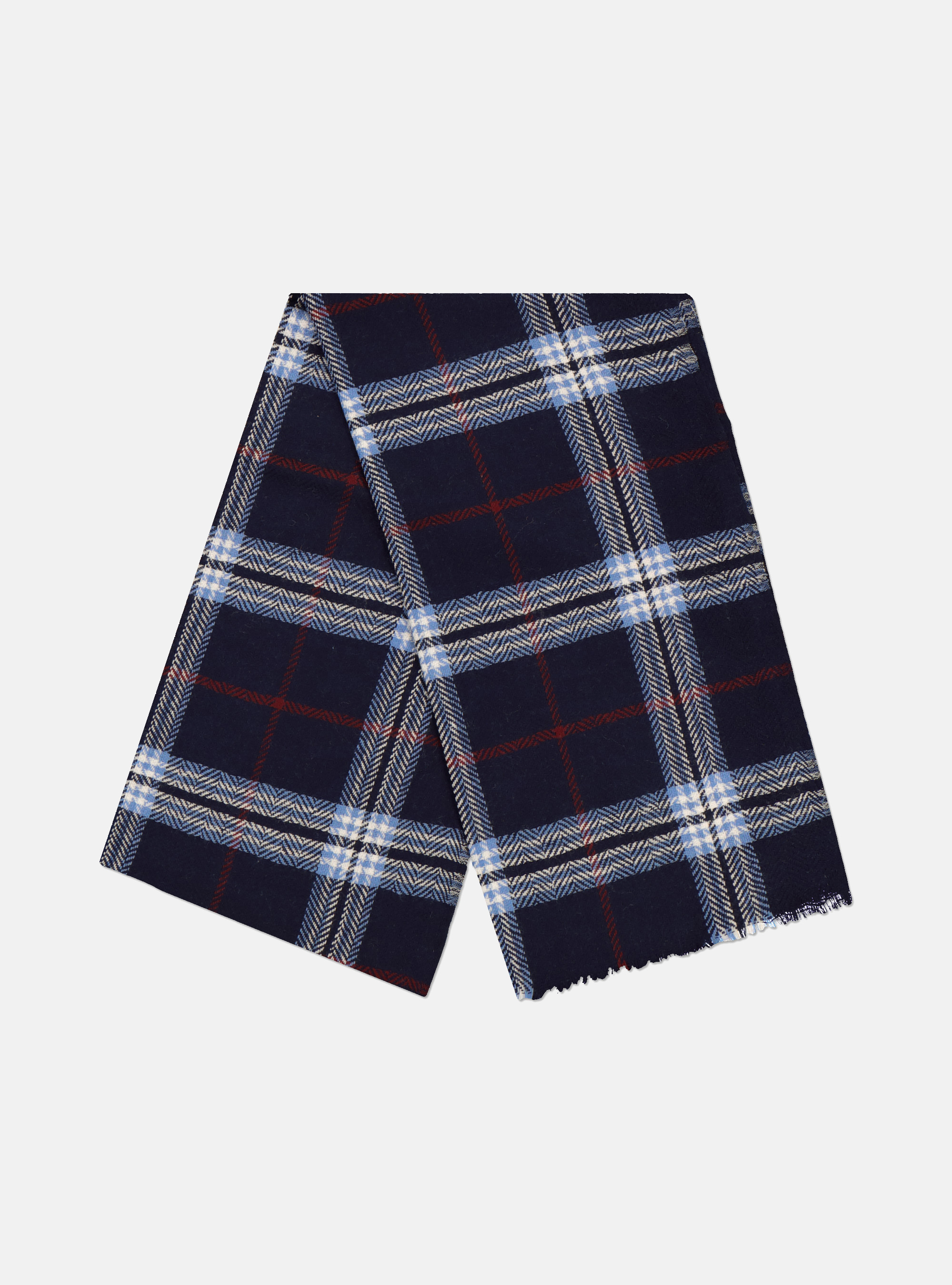 Sciarpa in lana a quadri, BLU