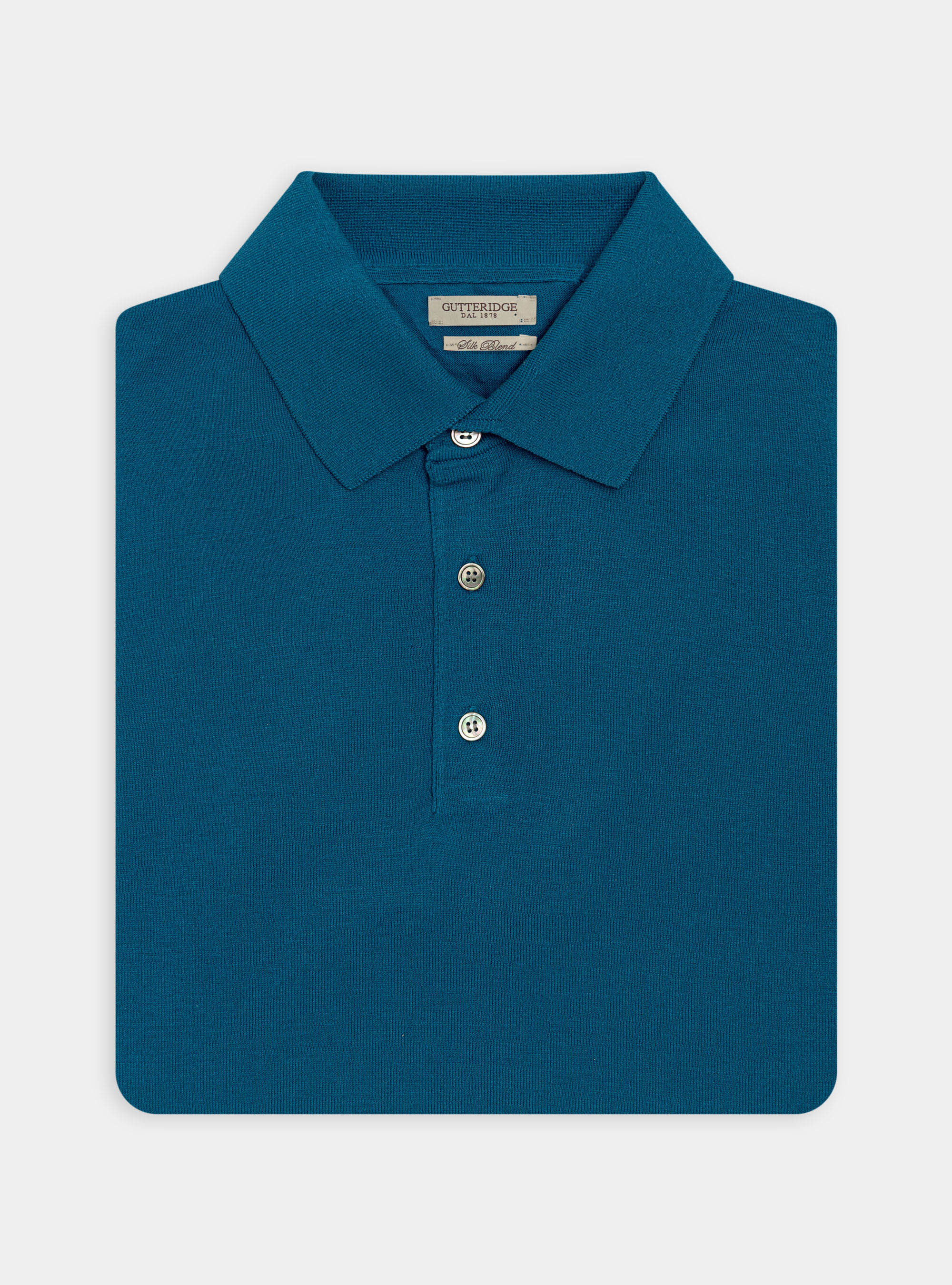 Silk cotton polo shirt, PETROL