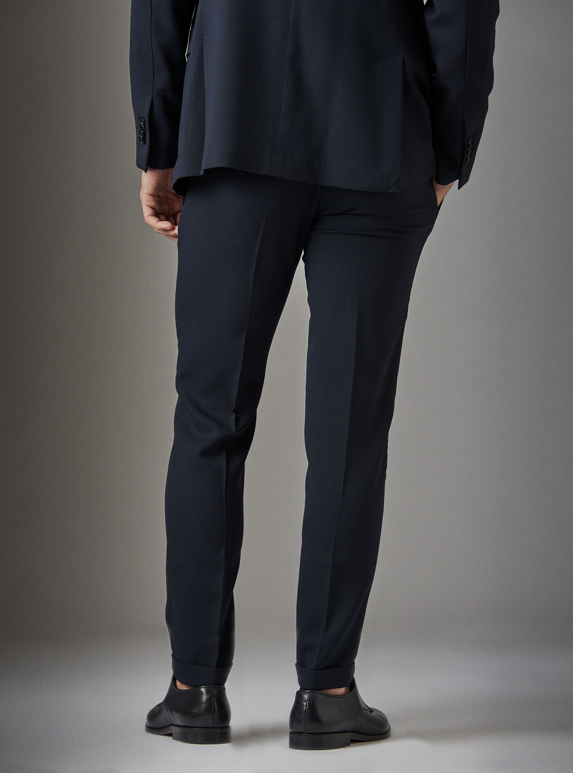 Pantaloni da abito micro texture, BLU NAVY