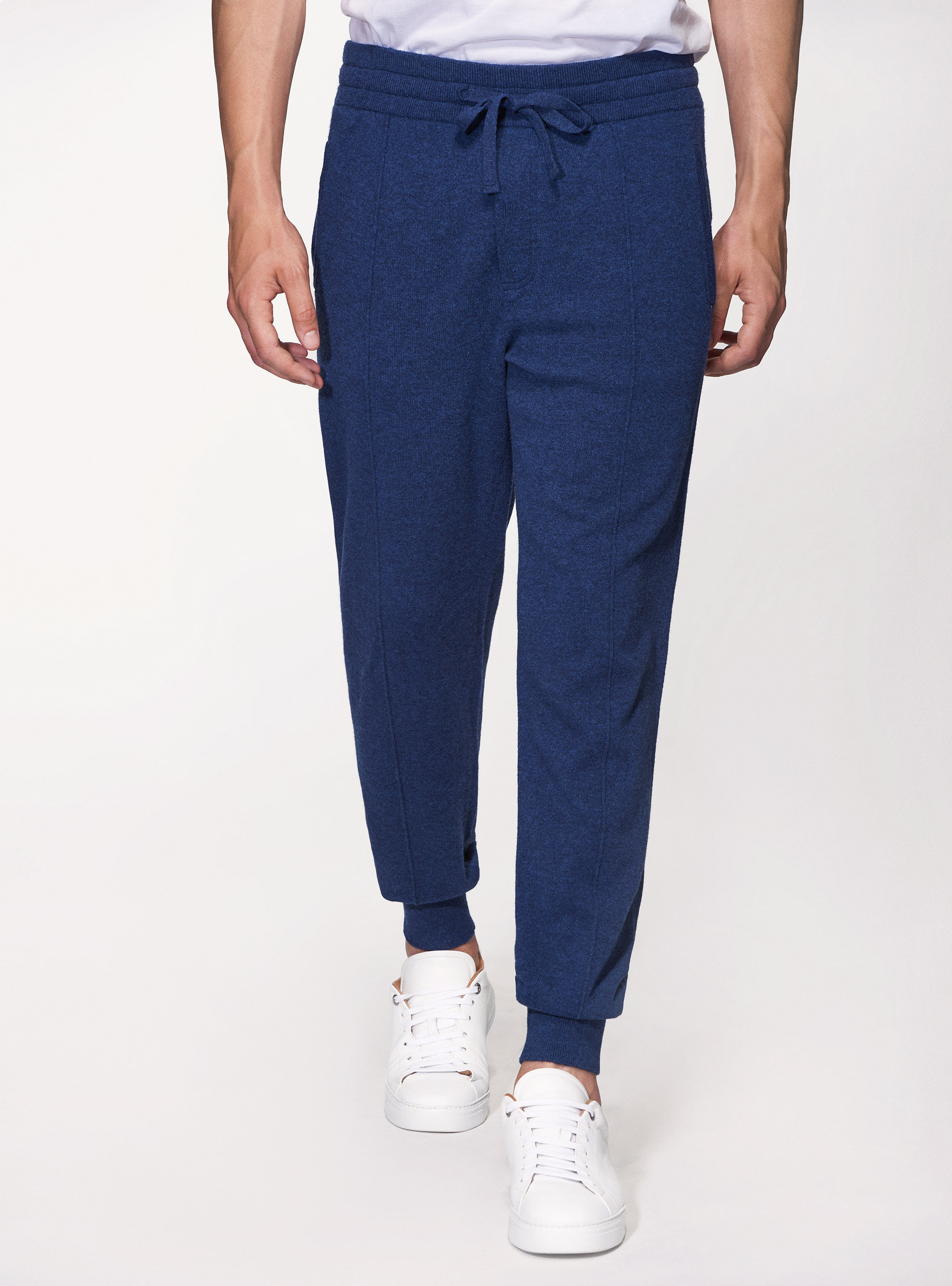 Pantaloni tuta in lana cashmere, INCHIOSTRO