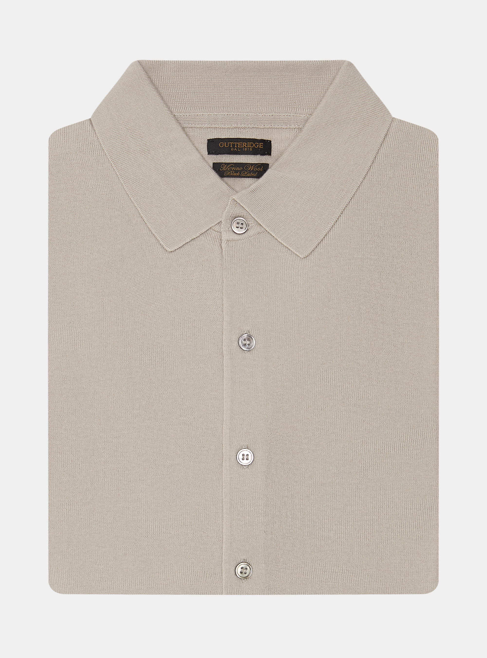 Strickhemd aus reiner extrafeiner Merinowolle, SABBIA 0561C